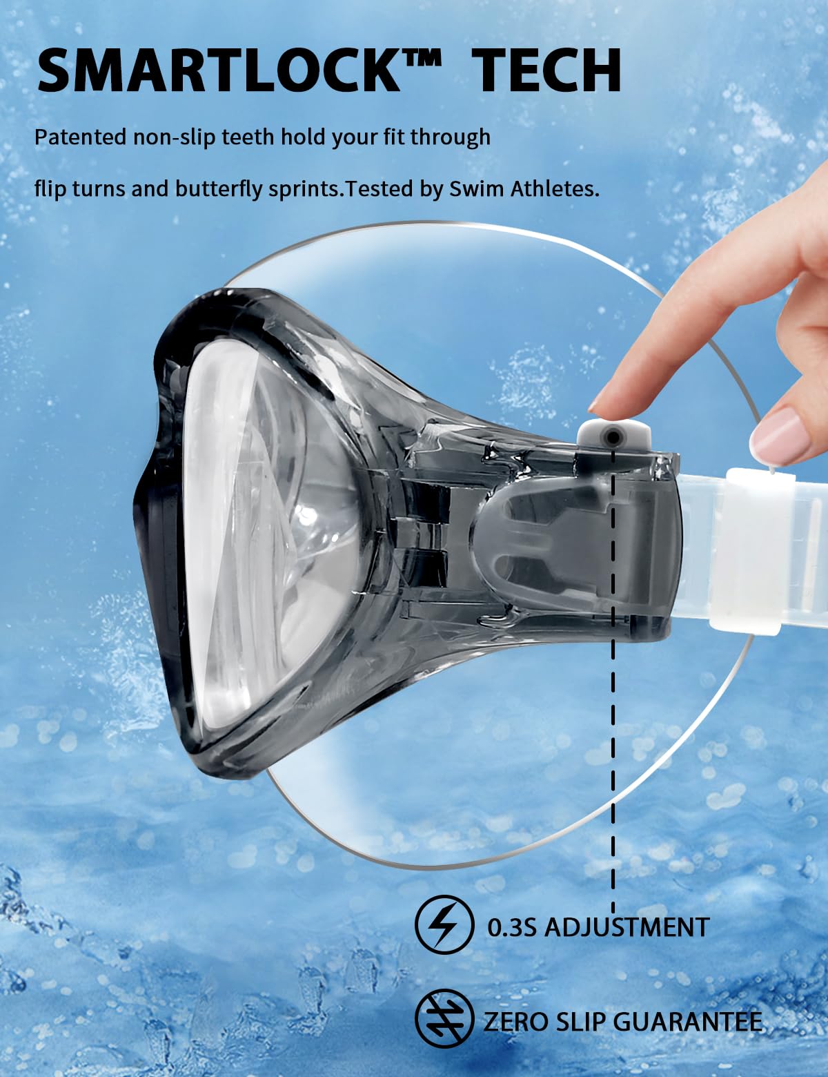 Occhialini da nuoto per adulti, in silicone liquido, anti appannamento, per uomini e donne, con anti-appannamento/UV e visione chiara a 180°