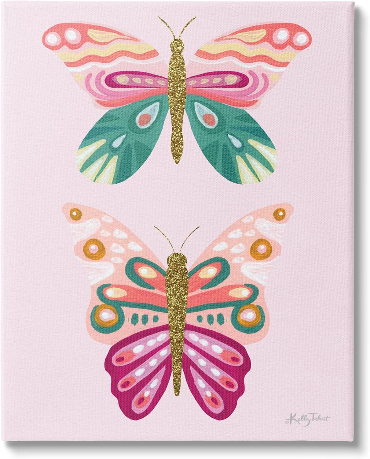 Stupell Industries Pretty Glittery Butterflies Collage Pattern Glam Detail, Design by Kelley Talent