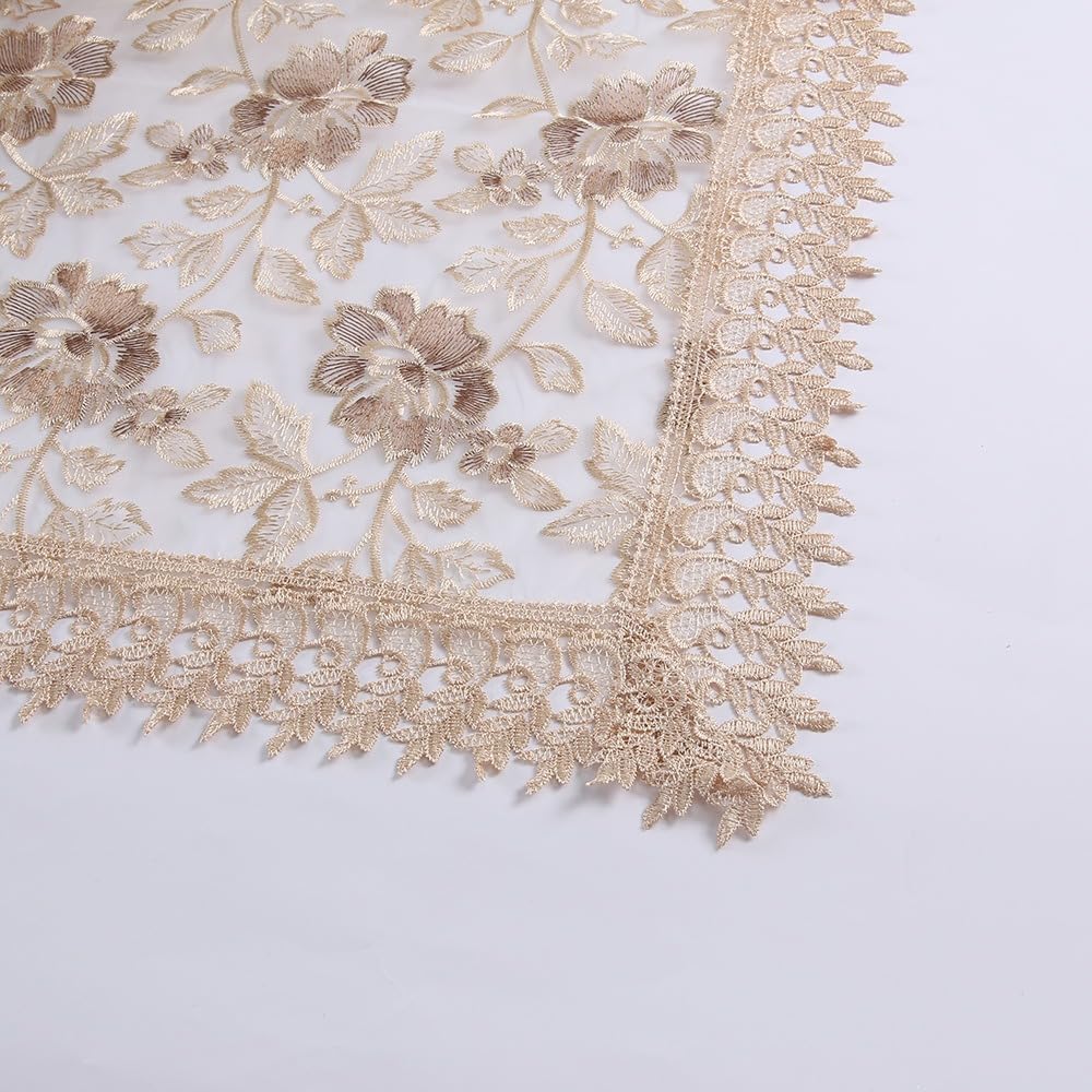 Quadratische Spitzentischdecke,Dekorative Tischauflage,150 x 220 cm | VintageTischdecke für Hochzeit Esstisch,Küche,Esszimmer,Couchtisch,Beistelltisch,Kommode,Tischdekoration,Weiß