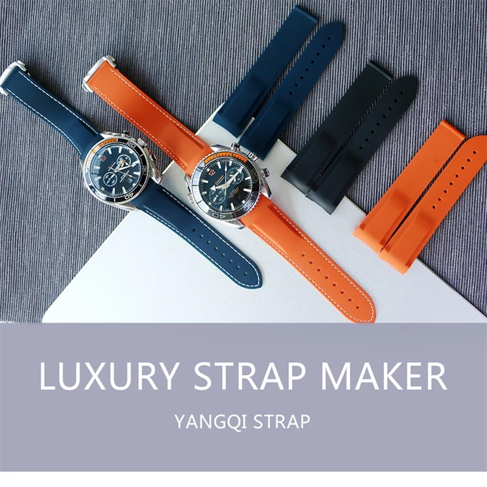 Cinturino per Orologio in Gomma con estremità Curva da 20 mm e 22 mm per Cinturini per Orologi con Fibbia Pieghevole Braccialetti di Lusso Cinturini in Silicone