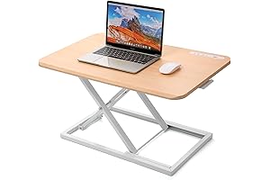 Height Adjustable Standing Desk Converter, Stand Up Desk Converter for Home Office, Wood