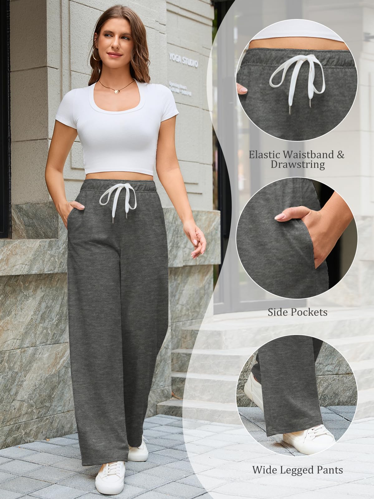 Pantaloni Donna Estivi Leggeri Sportivi a Vita Alta Pantaloni Tuta Eleganti Morbidi e Traspiranti per Estate e Tempo Libero