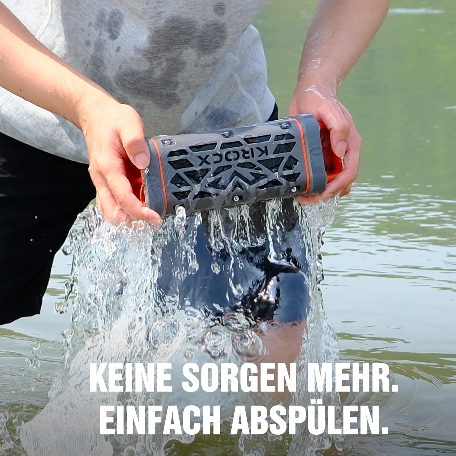TRAVOR Aluminium Bluetooth Lautsprecher mit Magnet für Reise & Camping | TWS & Bass Boost für Camp, Garten BBQ & Outdoor-Momente, IP68 für Regen, Staub & Schmutz, 25 Std. Akku für Reise & Wasser
