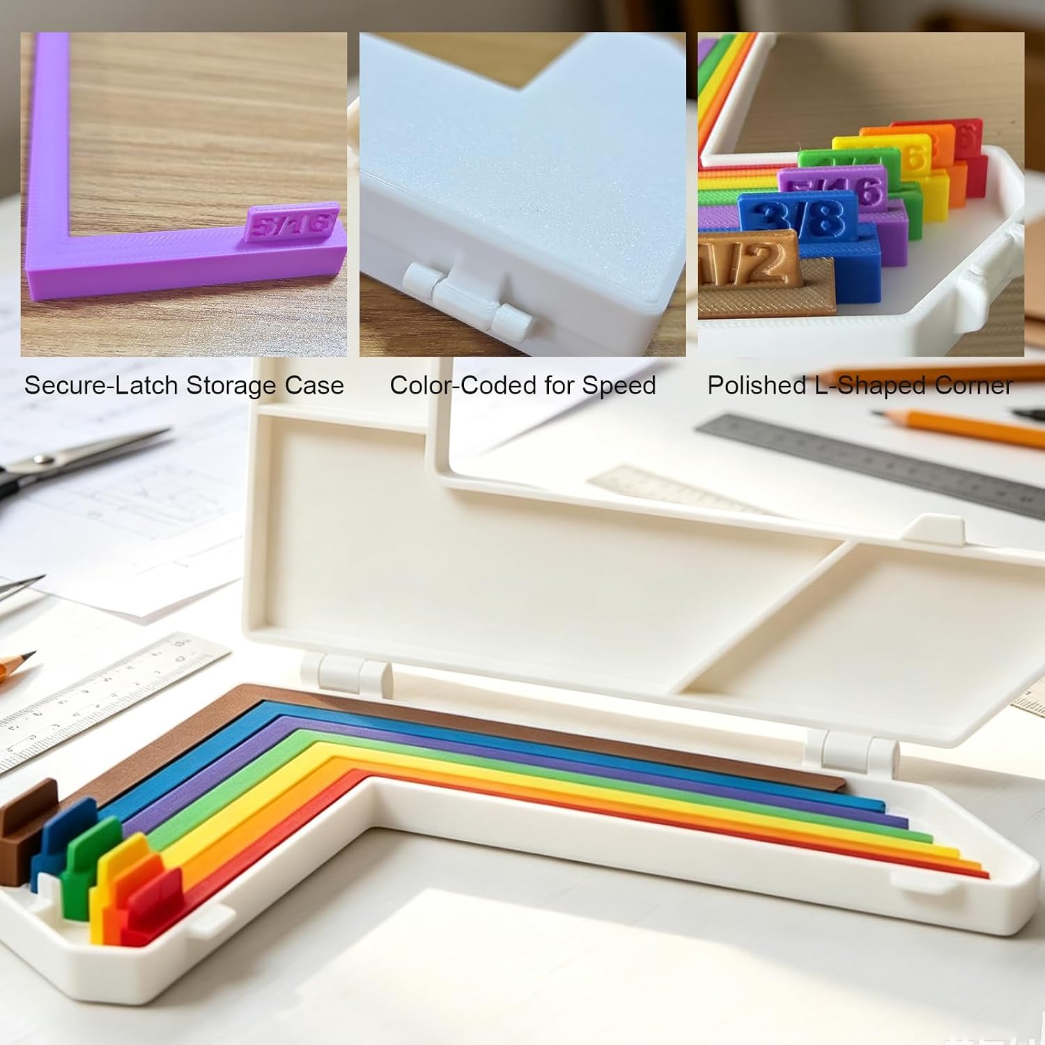 Paper Craft Alignment Ruler Guide with Color-Coded Spacers