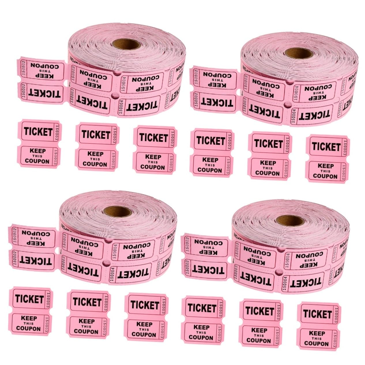 TOPBATHY 4 Rollos boletos para la rifa de boletos entradas para la fiesta boletos de papel Entradas para eventos Boletos de puerta entradas para fiesta tickets for events rosa