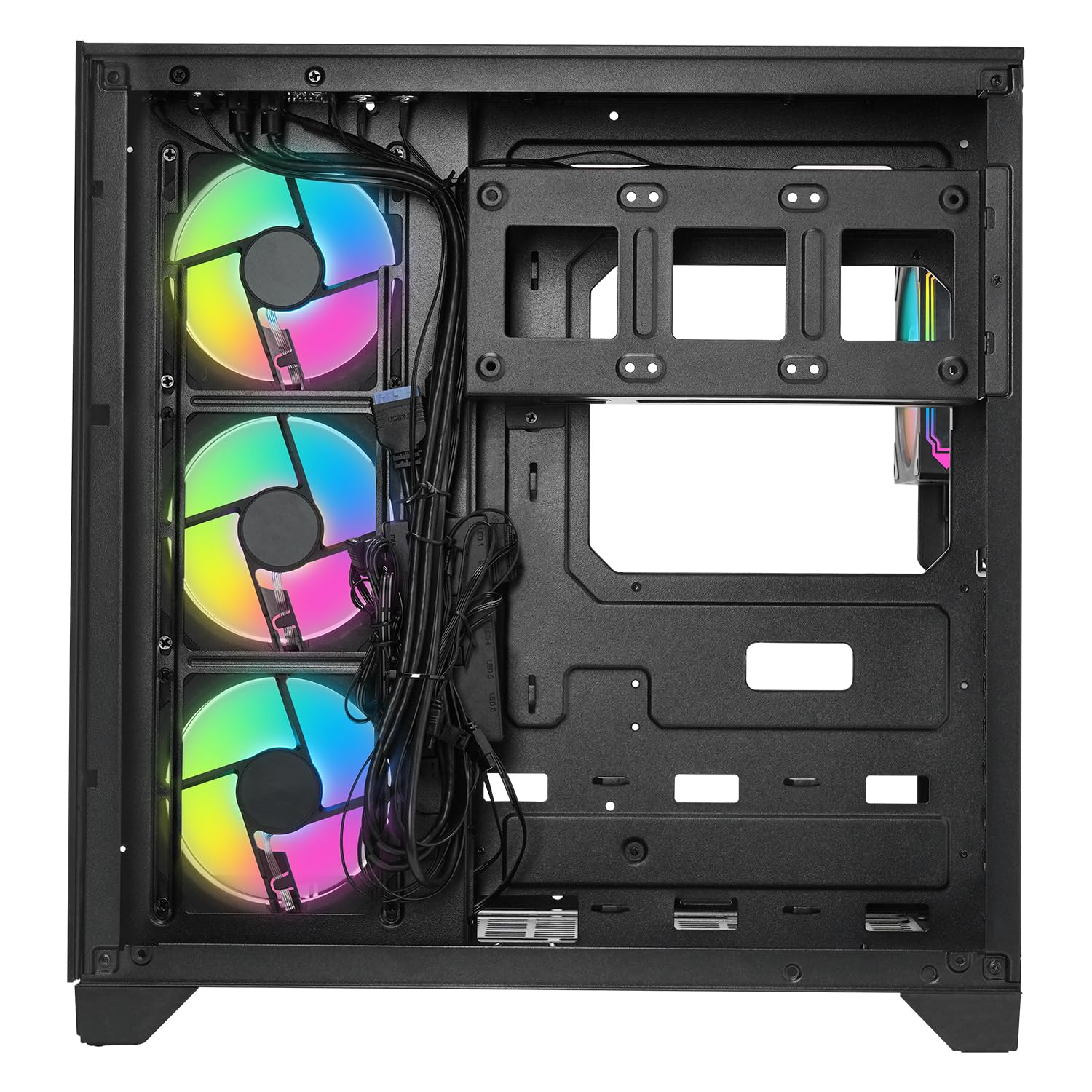Itek Case DARK CAVE PANO - Gaming Tower- ATX- 4x12cm ARGB fan- 2xUSB3- Type-C- parete laterale, frontale e superiore in vetro temperato