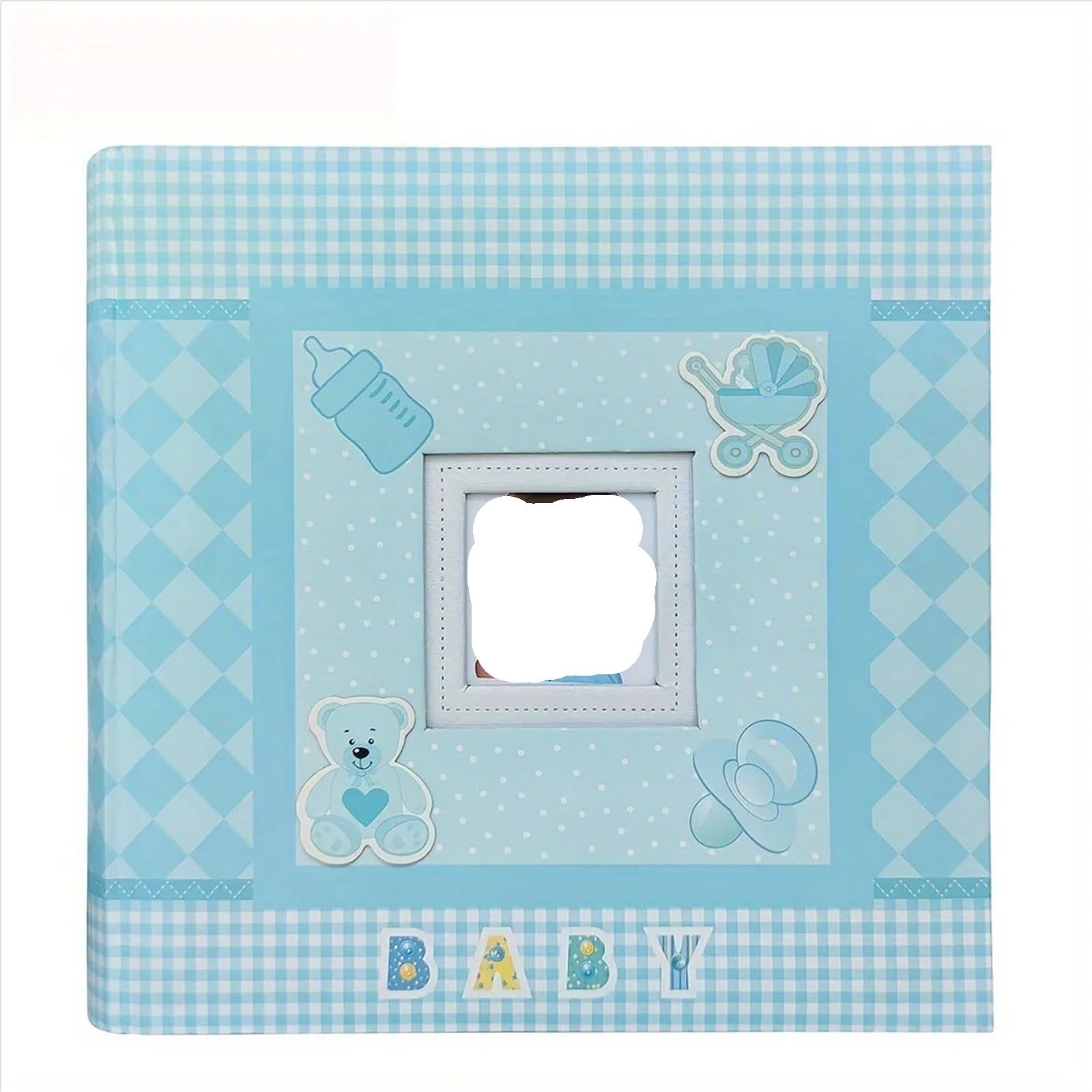 Photo Album with Writing Space 4x6 Photos Hold 200, Family Cute with For Photo(Blue)