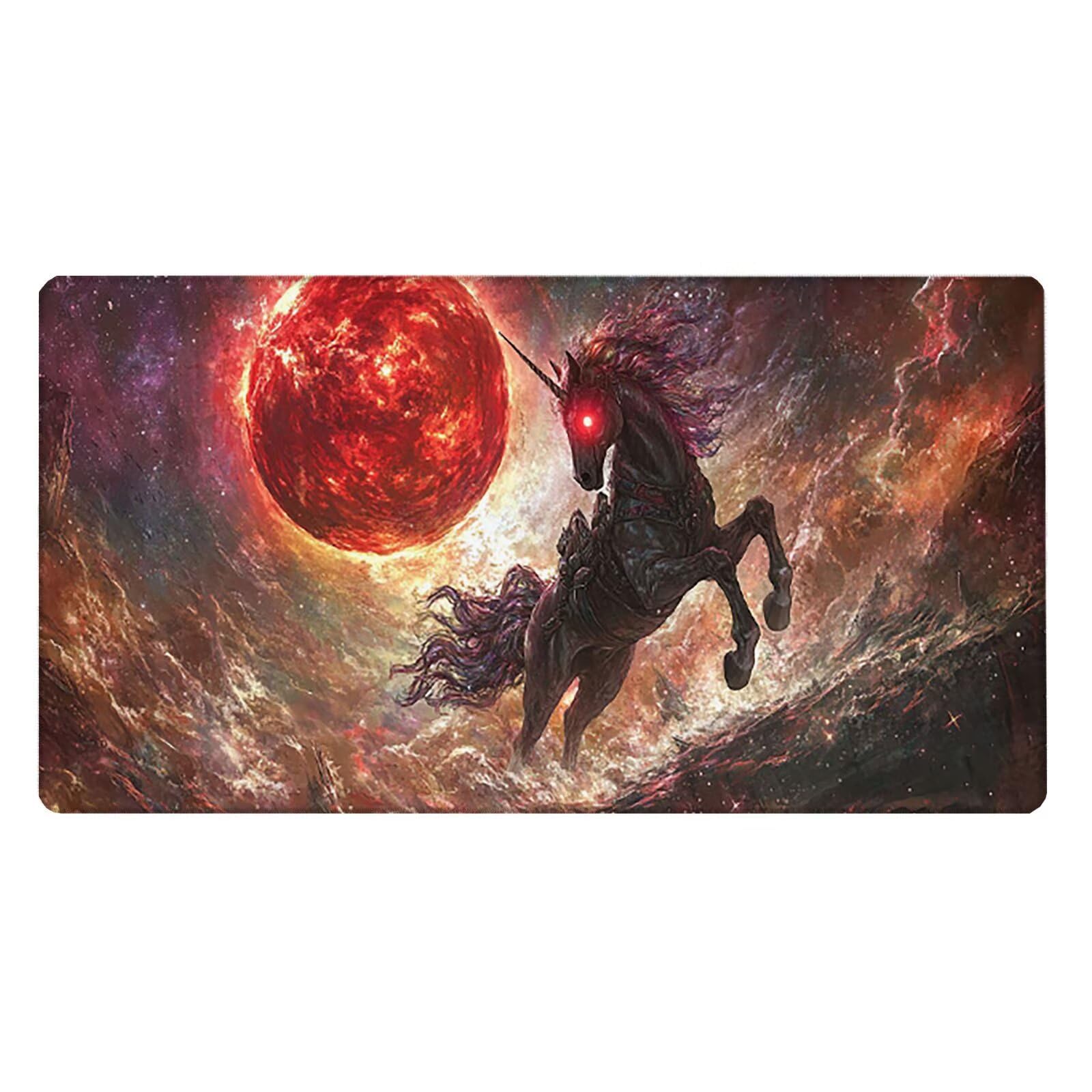 Tappetino Mouse XXL, 70x140cmx3mm Mouse Pad Impermeabile Grand, Gaming Tappetino Per Mouse, Base Antiscivolo in Gomma, Accessori Scrivania, Ufficio Accessori, Cavallo Fantasy JX6B-536