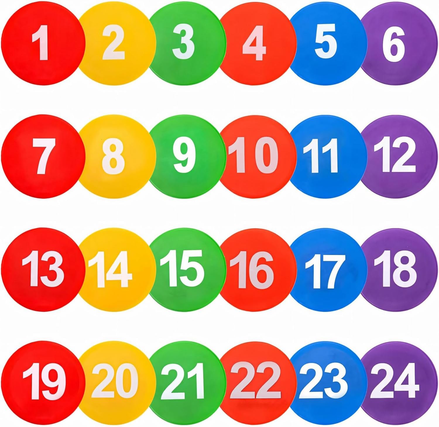 9 Inch Poly Spots, 10/24 Anti-Slip Spot Markers Floor Spots, Waterproof Flat Filed Cones Poly Dots for Agility Drills, Basketball, Football Training, Sport Activities and Exercise - Image 2