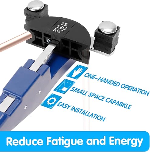 Miniatura 5 de Air Jade Kit de doblador de tubos, herramienta manual de dobladoras de tubos de trinquete de refrigeración con estuche de transporte, 1/4 a 7/8