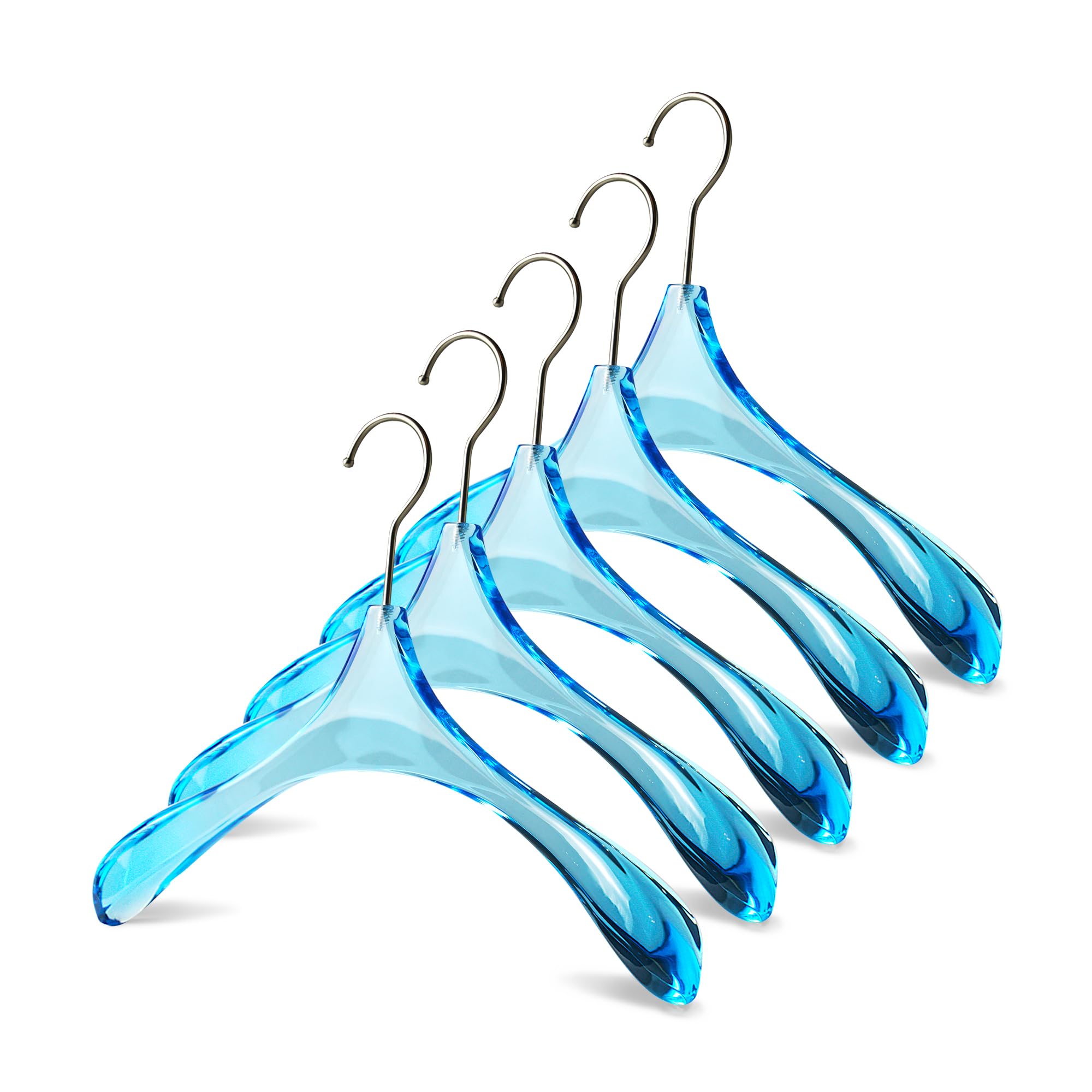 Kostaverite Acrylic Clothes Hangers Multicolor with Durable 360 Degree Silver Hook | Rounded Shape | Premium Quality Acrylic Hangers | 6 Pack
