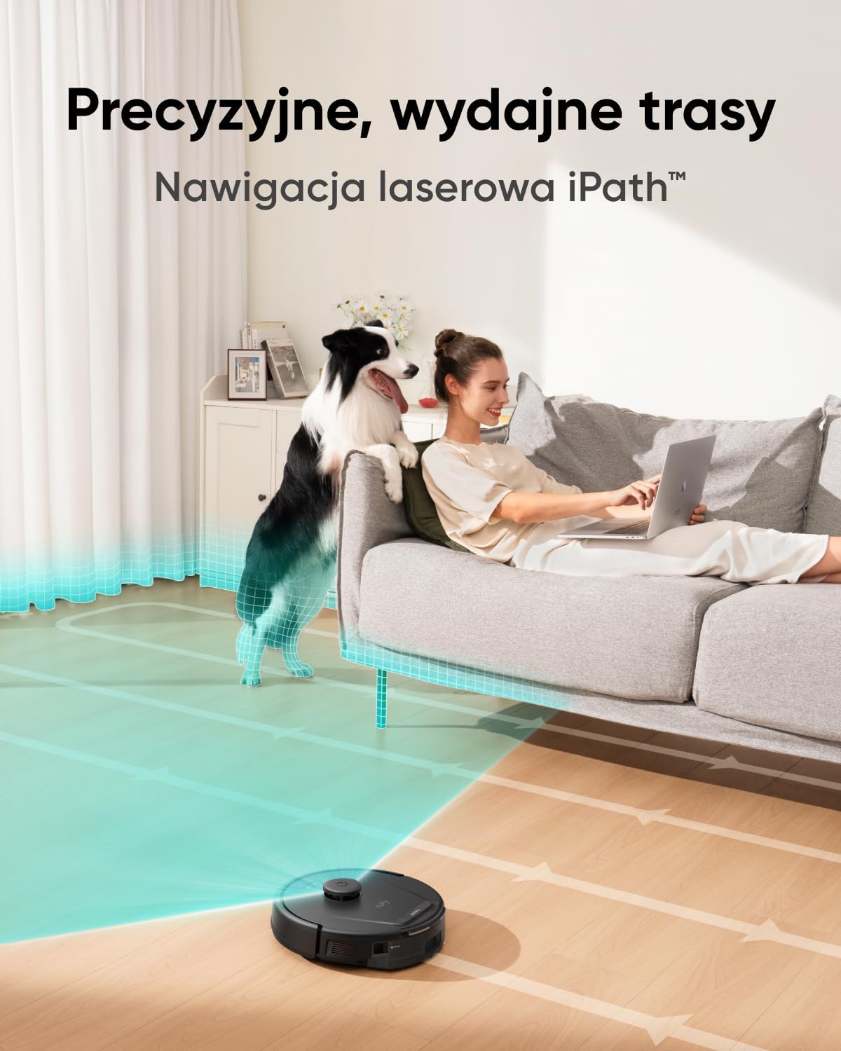 eufy Clean L60 robot odkurzający ze stacją ssącą, bardzo duża siła ssąca 5000 Pa, zapobiega plątaniu się włosów, stacja odsysająca 60 dni bez opróżniania, nawigacja laserowa iPath(odnowiona)