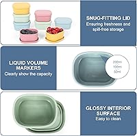 Vista 6 de 8 piezas recipientes de bocadillos de silicona de 10 oz para niños, pequeños recipientes de alimentos con tapas, contenedor de frutas