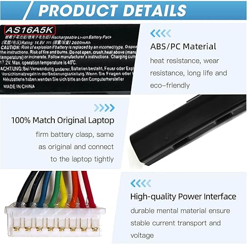 Miniatura 8 de AS16A5K AS16A8K 4ICR19/66 Batería para Acer Aspire E15 E5-575 N16Q2 E5-576G E5-575G E5-475 F5-573 E5-575-52JF E5-575-33BM E5-33BM E5-575-33BM E5