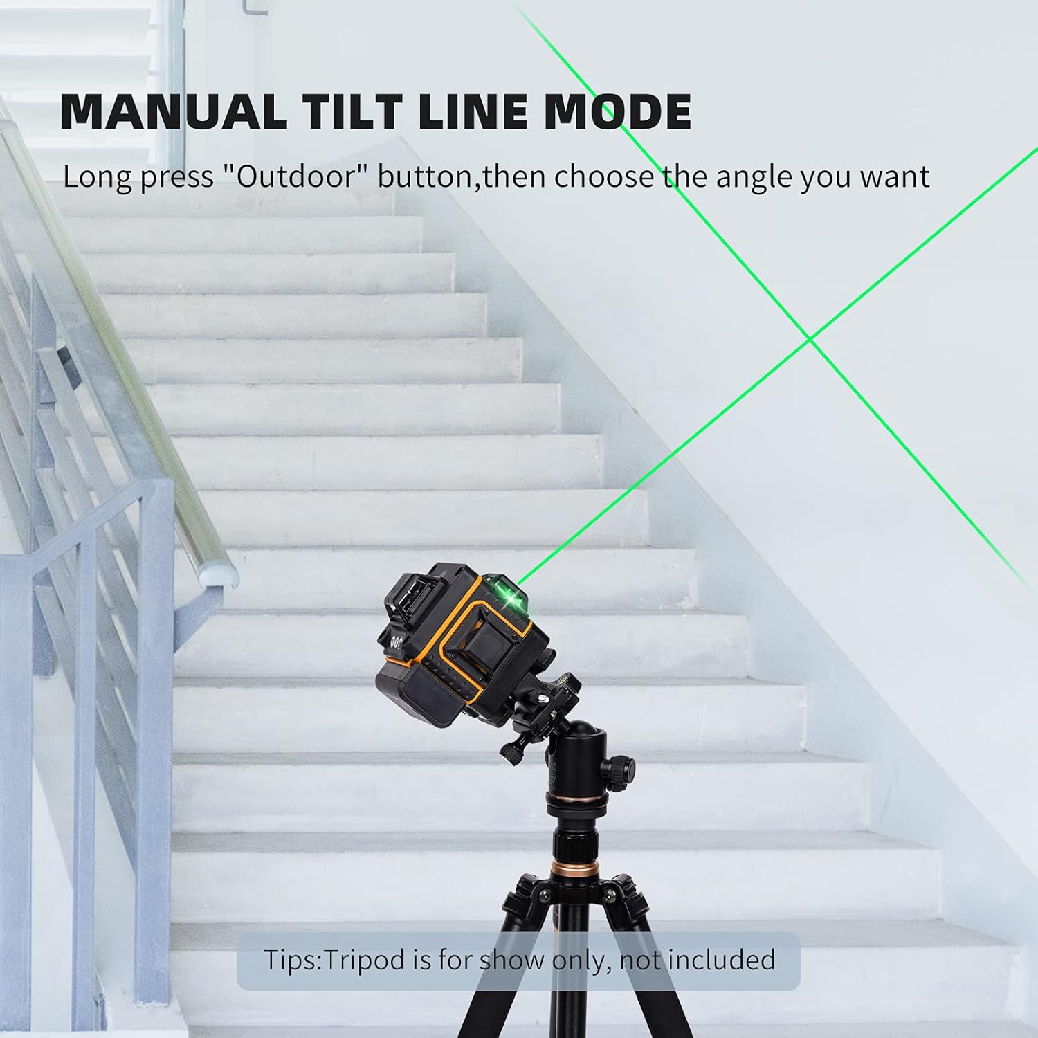 16 Lines 4D Laser Level Self-Leveling 4x360 Horizontal & Vertical Cross line Rechargeable line Laser Green Beam Magnetic Lifting Base for Indoor Outdoor 13 pcs Set - - 