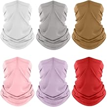 Fuinloth Neck Gaiter, 6 Pack Cooling UV Protection Bandana Face Mask Gator Scarf for Men Women