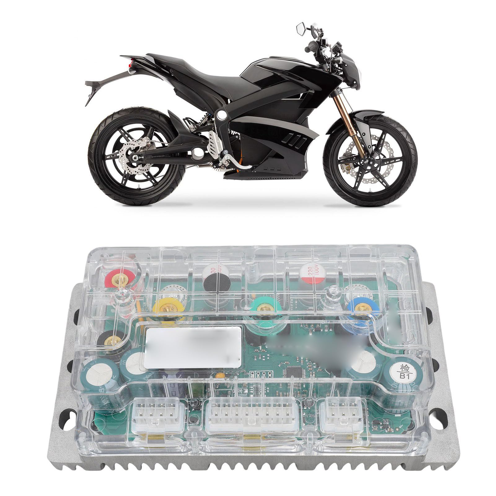 Fabater Odporny na Wysokie Temperatury Bezszczotkowy Sterownik Silnika do Motocykla Elektrycznego - Bezszczotkowy Regulator Prędkości Silnika 2000 W z przezroczystą obudową