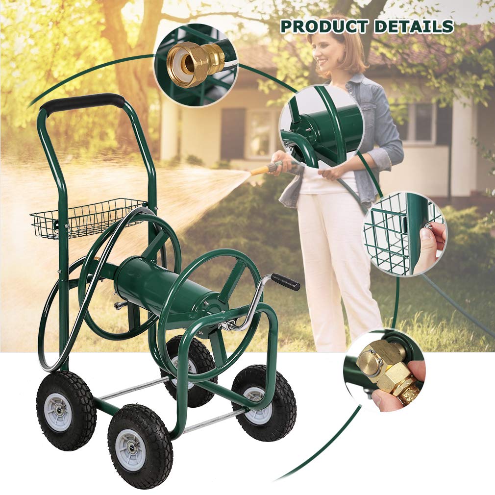 Garden Water Hose Reel Cart Tools with Wheels Garden Lawn Water Truck