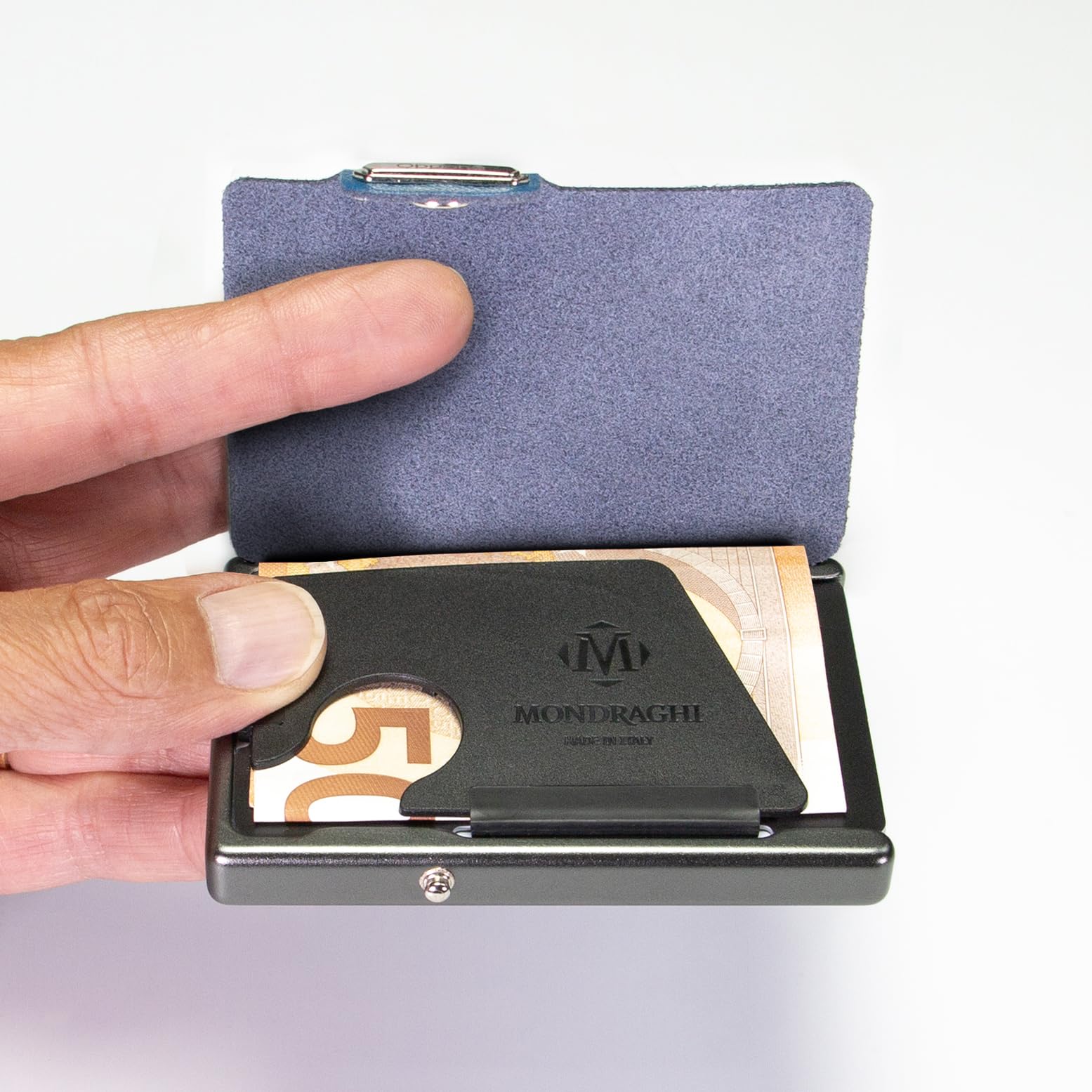 Mini Wallet aus Premium-Nappaleder – Schlankes, Leichtes Kreditkartenetui mit RFID-Schutz für Herren & Damen – Kompakt, Elegant. BLAU