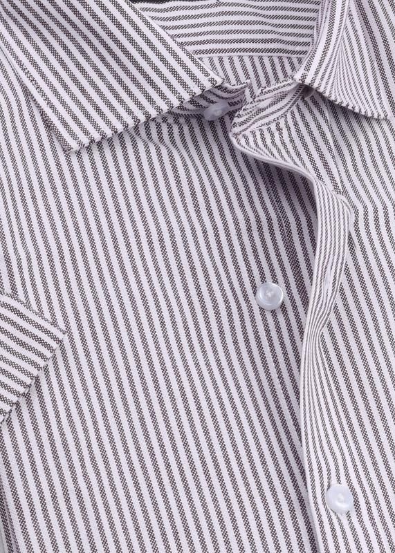 Image of MARK & ALBERT Men's Striped Half Sleeves Regular Fit Shirt | Stretchable Fabric