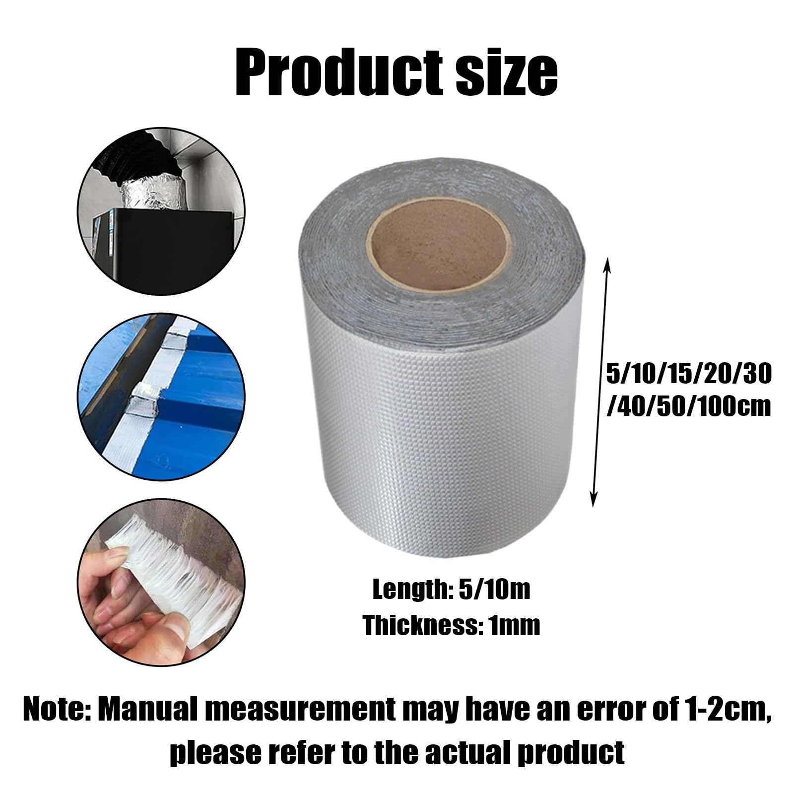 Cinta De Butilo para ReparacióN,Cinta Fugas Agua Presion,Cinta Adhesiva De Aluminio Butilo Impermeable,Elegante Y Bonito,Adecuado para ReparacióN De Ventanas