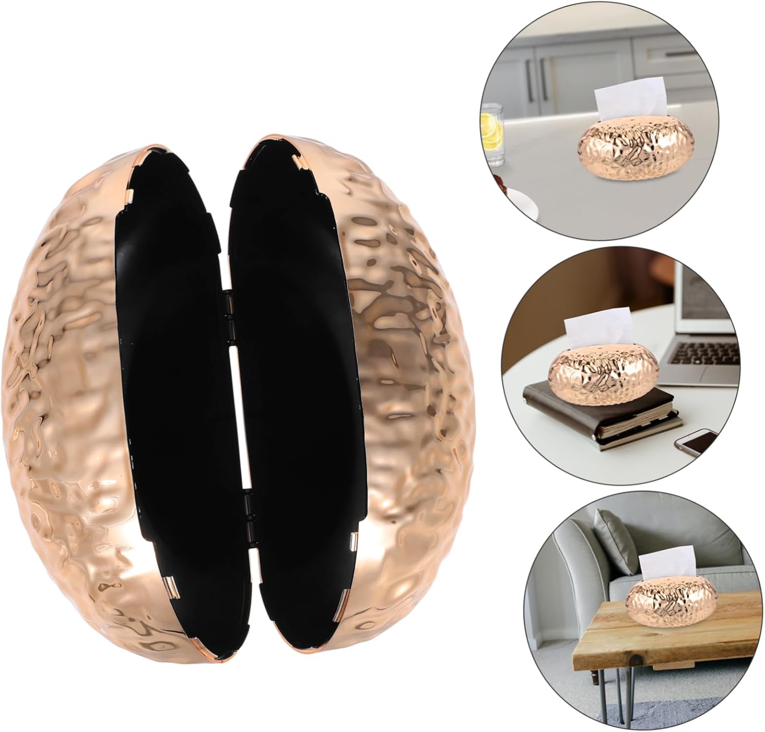ABOOFAN Egg-Shaped Tissue Box Cover Multifunctional Plastic Tissue Holder for Car Household and Office Funny Tissue Dispenser Decoration
