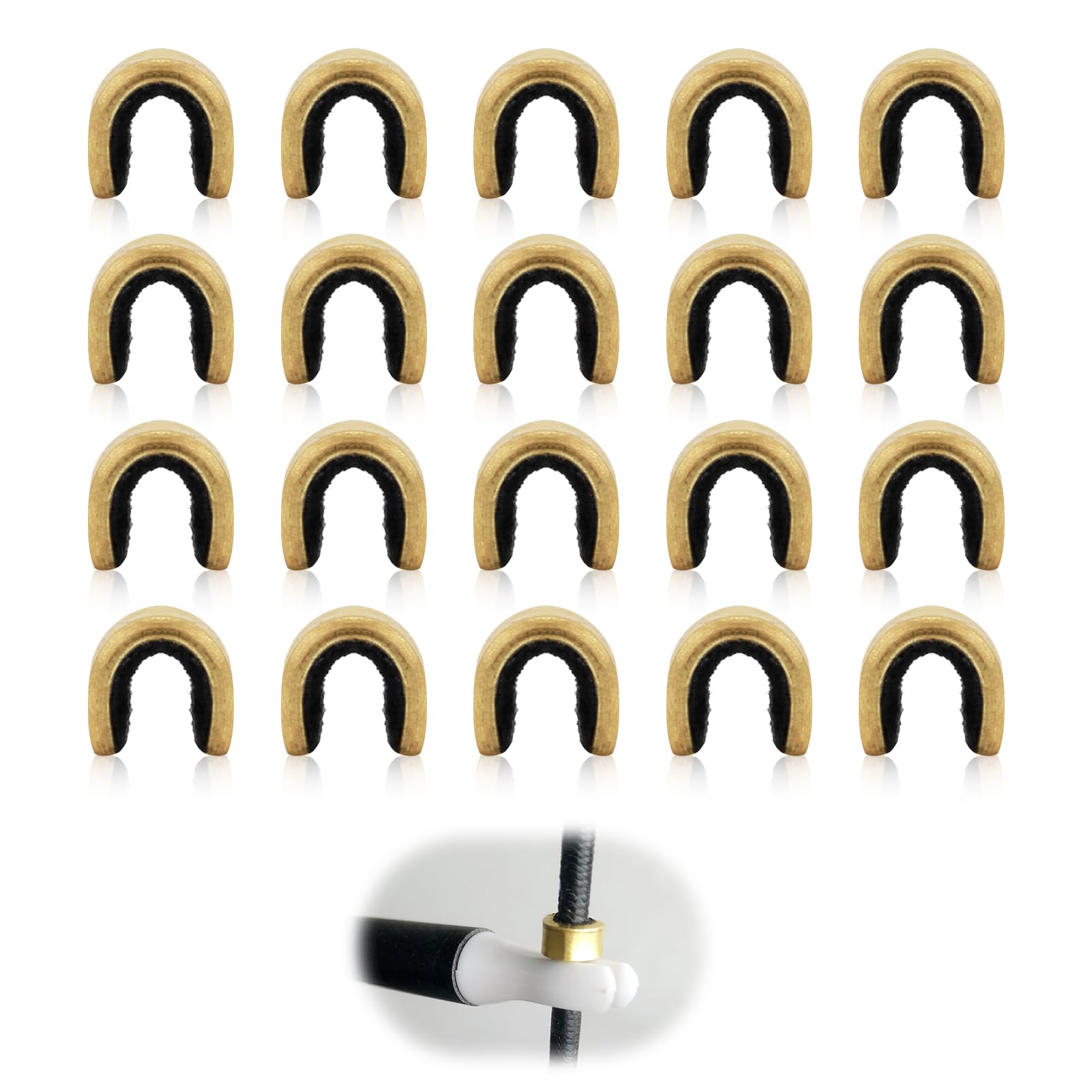 20 pièces Bowstring Nocks Buckle Clips Bowstring Nocking Point Bow String Buckle Clip Boucle en Laiton Cordes d'arc Clip Bowstring Nock Point Accessoires Tir à l'arc pour Arc à Poulies Arc Classique