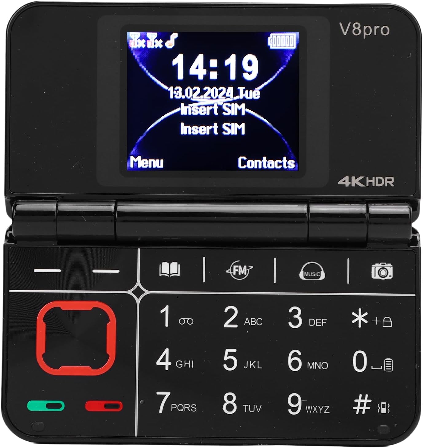 - EBTOOLS Flip Phone, Classic Foldable Cell Phone with Large Tactile Keys Dual Screen LED Flashlight FM Radio Multi Language Support, for Seniors Elderly Bilingual Users (Black)