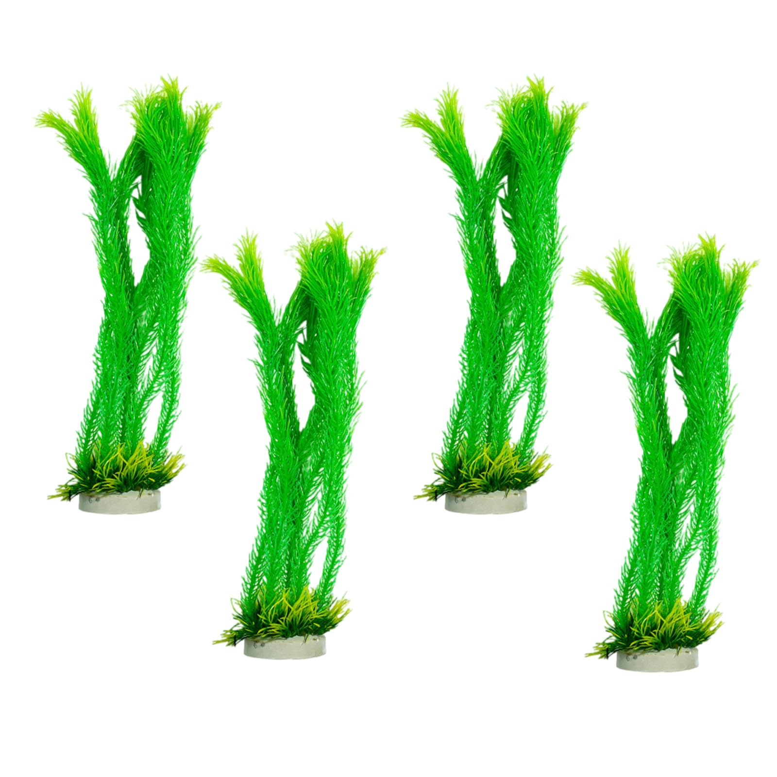 Msioytog Realistic Artificial Green Plant Set of 4 with Base for Fishtanks Home Aquariums Underwater Landscape Accessories Fishtanks Accessories