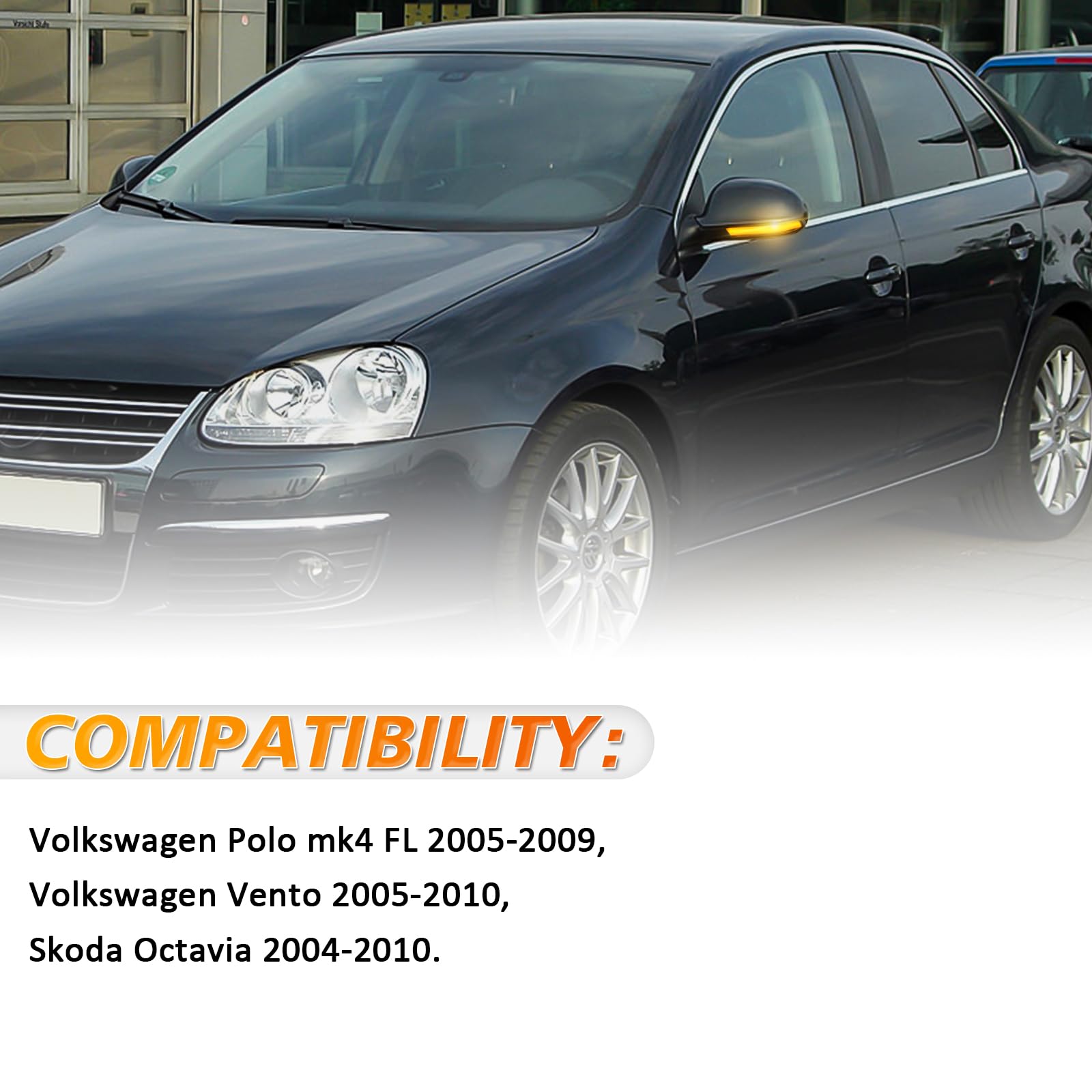 D-Lumina luci LED per indicatori di direzione dinamici per specchietto laterale,indicatori di direzione sequenziali,Compatibile con Volkswagen Polo mk4 FL Volkswagen Vento Skoda Octavia