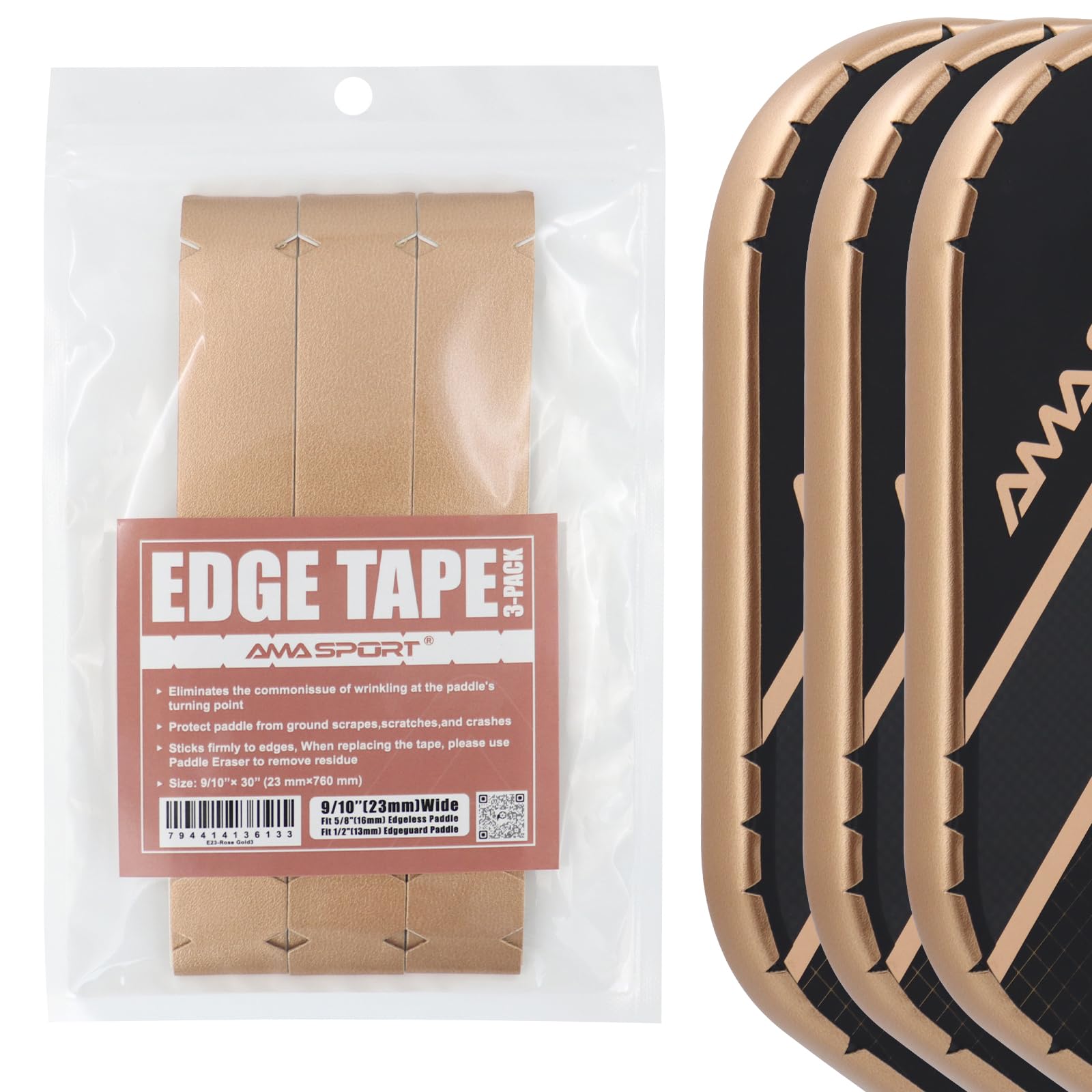 PICKLETECH Pickleball Paddle Protection Tape - Paddle Head Edge Guard - Racket Edge Protection Tape -Fit Perfectly Curved Edge -No Wrinkling