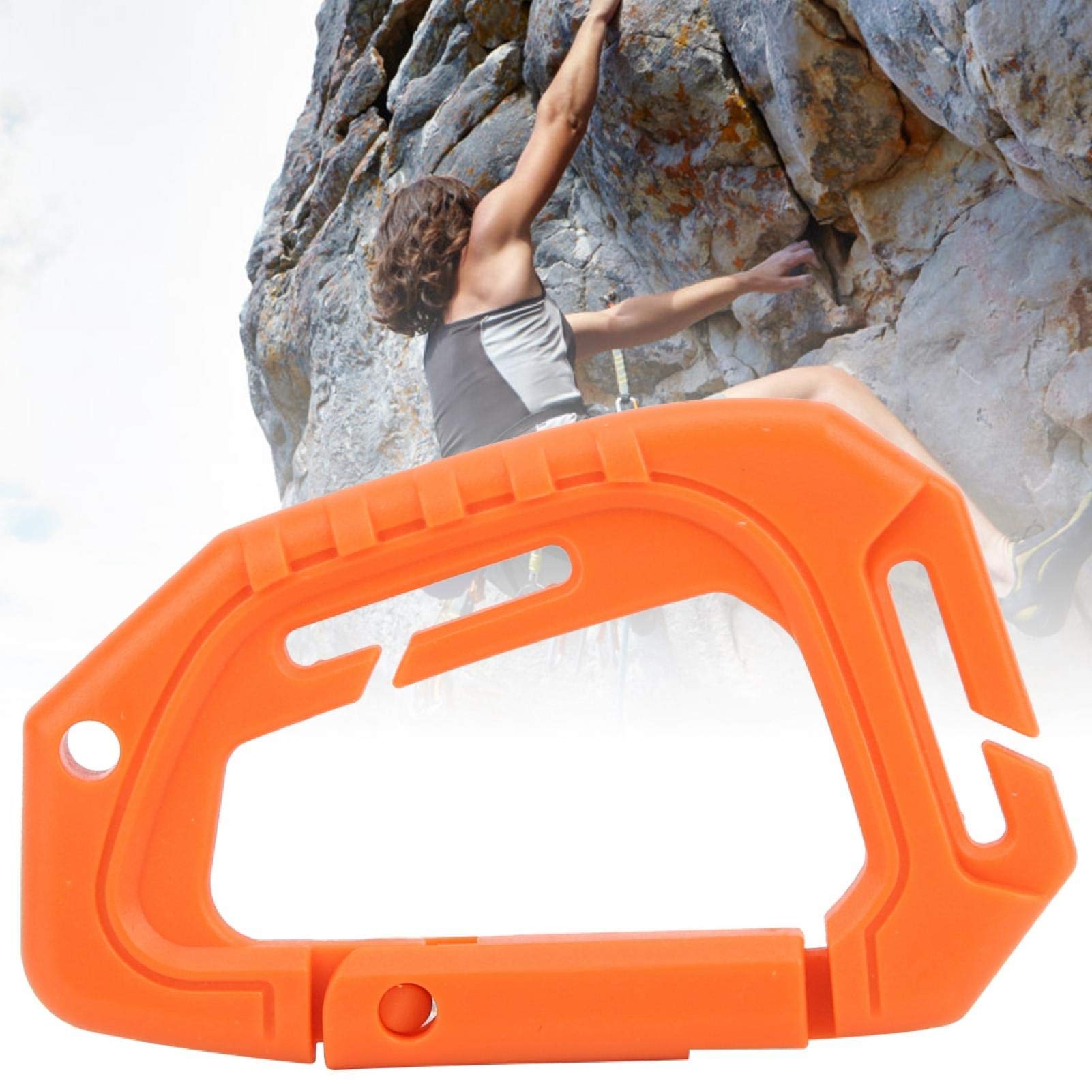 Moschettone da arrampicata, 10 fibbie in plastica ad alta resistenza, ganci portachiavi con anello a D, per alpinismo all'aperto e uso tattico