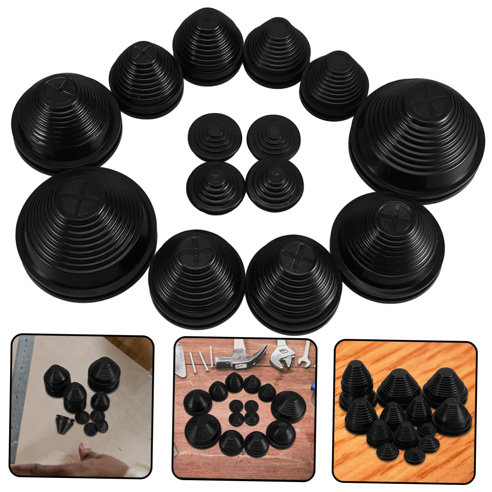 Lot De 10 œillets De Câblage En Plastique ABS Noir Brillant Pour Bureau Organisateur De Port De Trou De Fil 60 Mm 95394780