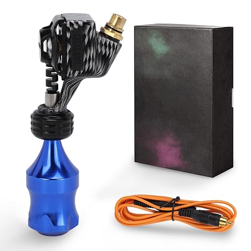 Rotary Tattoo Pen Machine, Long Pen Tattoo Kit Rotary Tattoo Machine, Cartucho Inalámbrico Ametralladora Tatuaje Agujas de Tatuaje Marco de Aleación