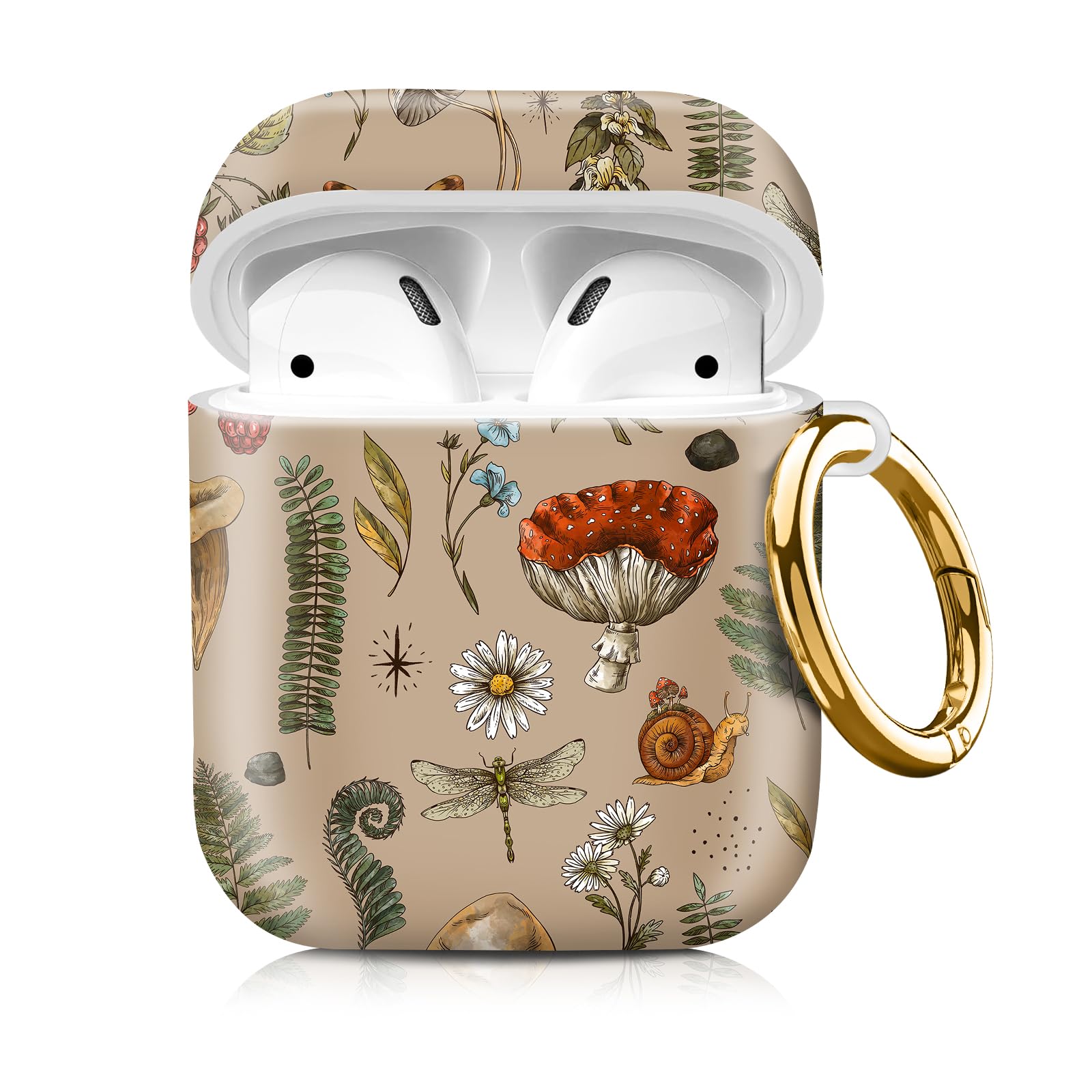 Compatiable with Airpod 1&2 Case,Hard Protective Shell with Keychain, Stylish Design AirPod Case Cover,Ideal for Women Girls, Wireless Charging