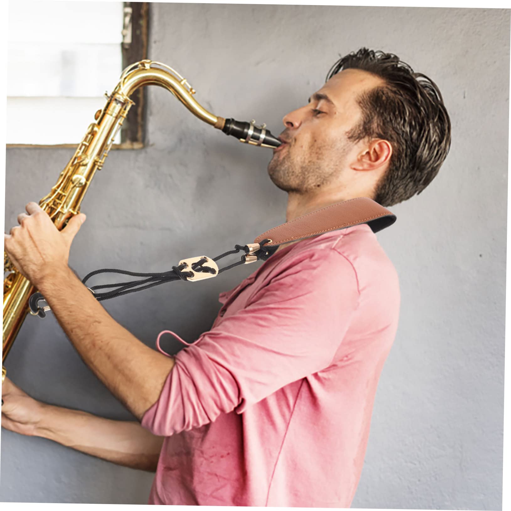 Toyvian 4pezzi Cinghia Sax Regolabile Pelle Per Sassofono Tenore e Soprano Cinghia Resistente e Confortevole Per Musicisti Design e Facile Da Installare