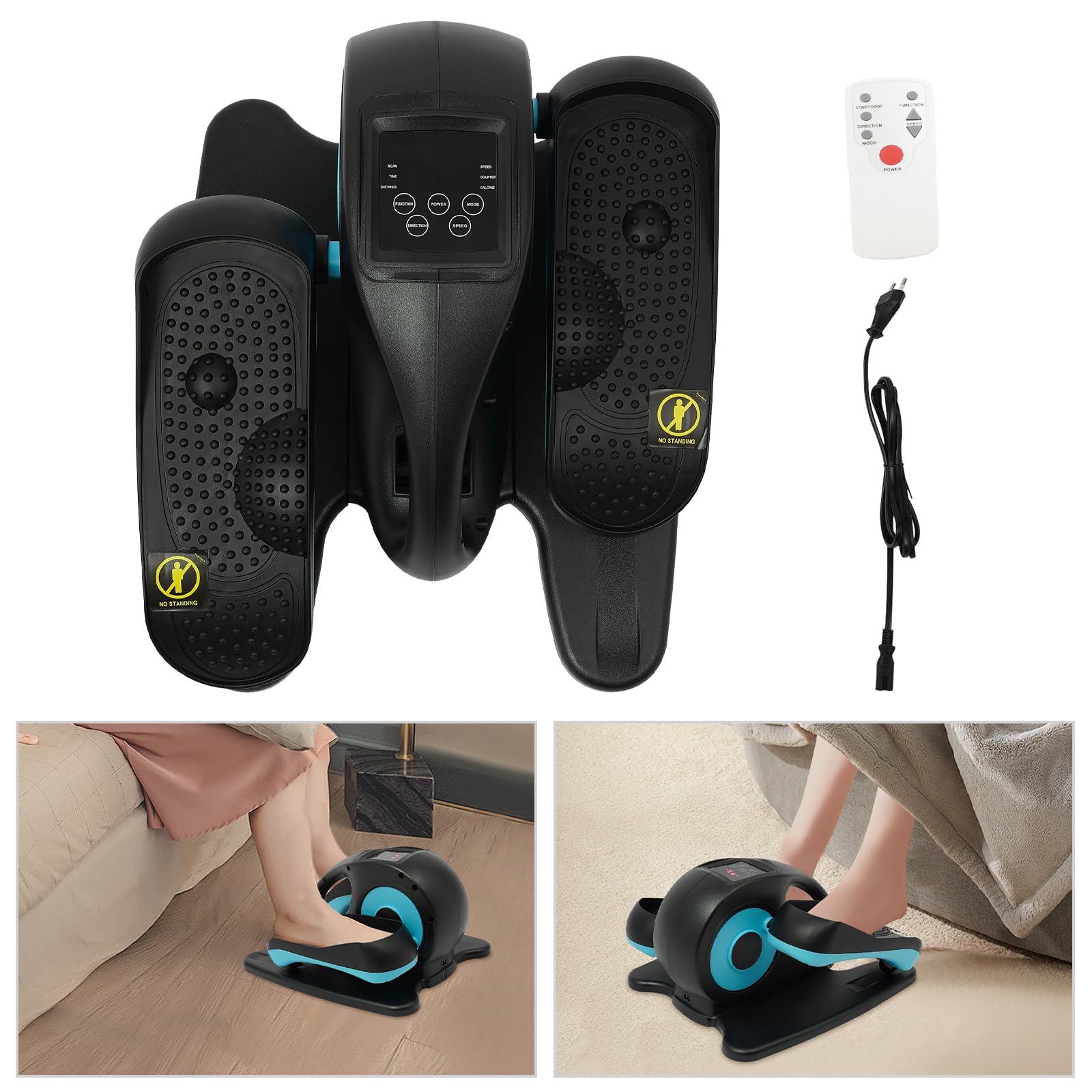 Orbitrek pod stołem, mini elektryczny orbitrek z 5 regulowanymi prędkościami, trybem automatycznym, ekranem LCD do gospodarstw domowych, studia fitness, domów opieki, hoteli itp