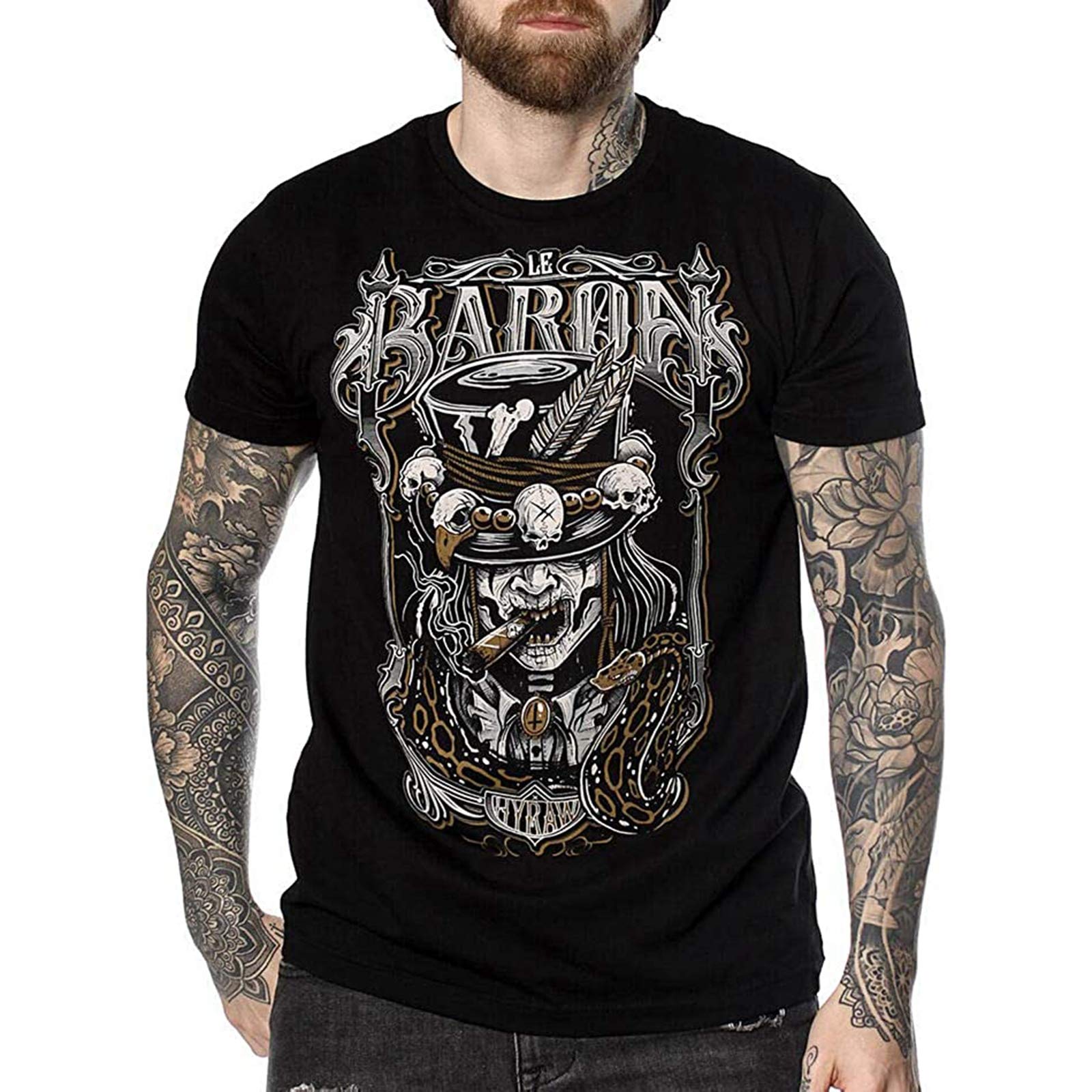 Hyraw Baron T-Shirt Mens Black Unisex Tee XXL
