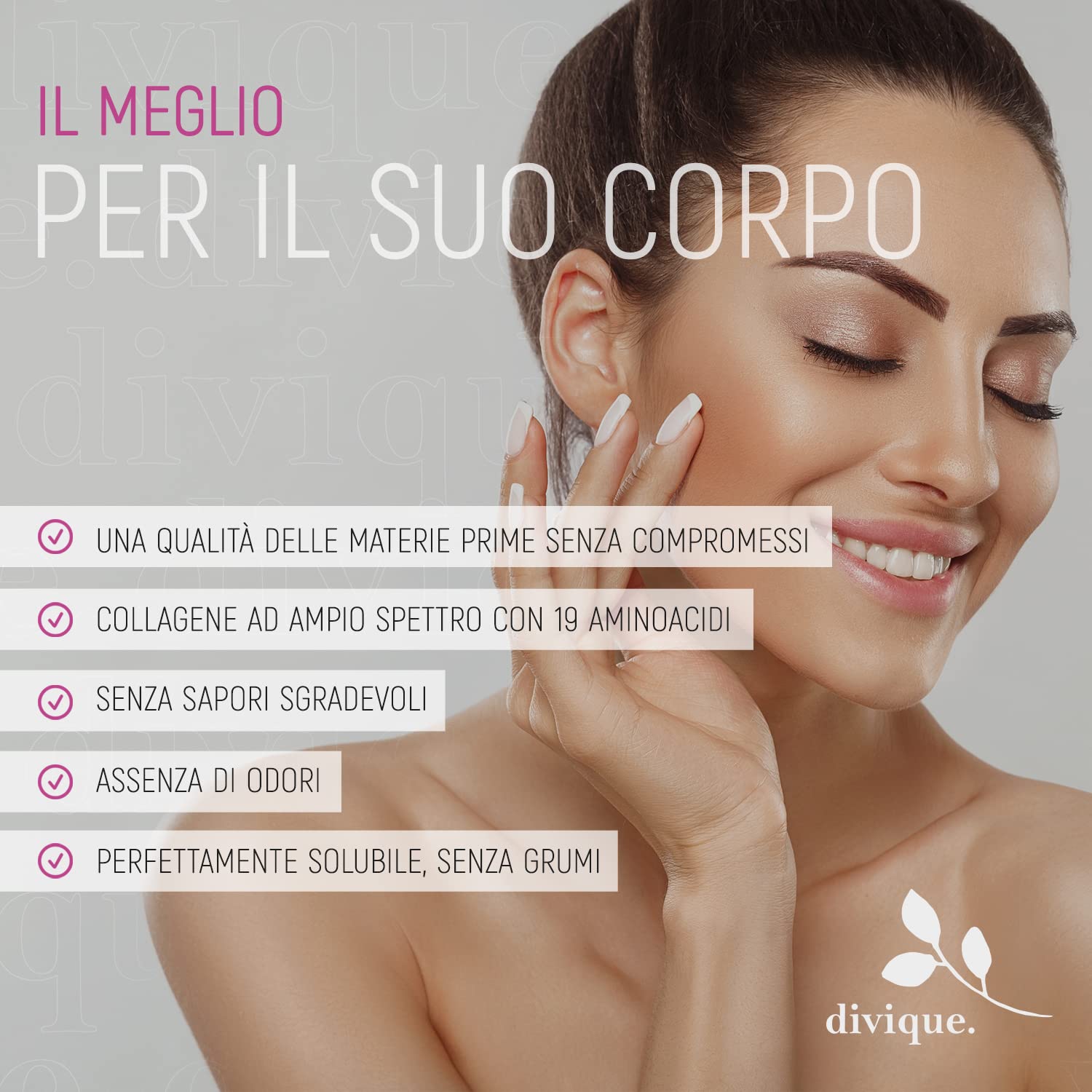 Divique Complesso Premium Polvere di collagene tipo 1, 2, 3, 5, 10 [500g], Peptidi Idrolizzati di Collagene al 100% - 10.000 mg al giorno - Insapore