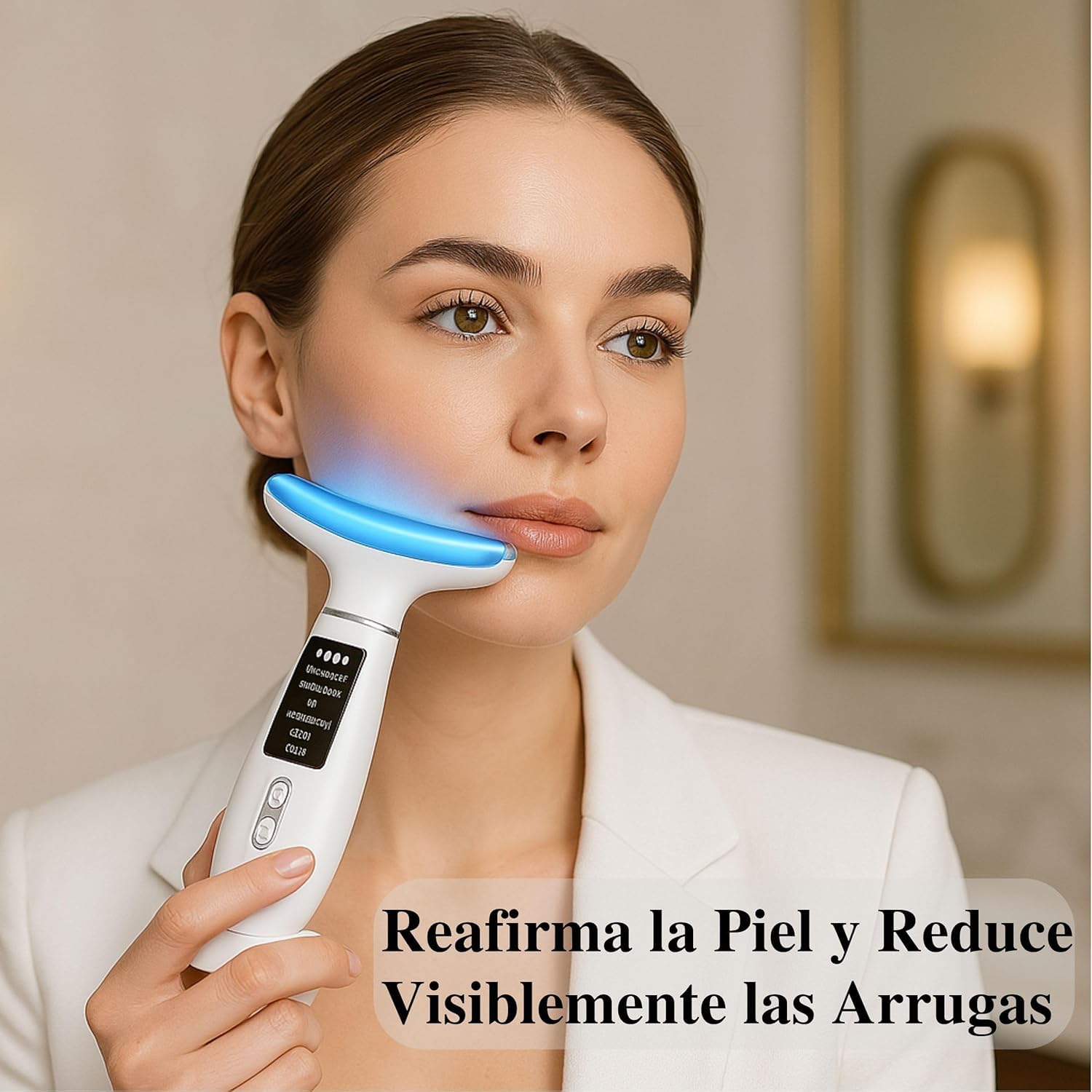 Rejuvenating Face Massager 6 in 1 Face and Neck Lift Firming and Anti-Wrinkle, Double Chin Reducer, Electrostimulator Massage With LED Light, Brightens and Restores Skin