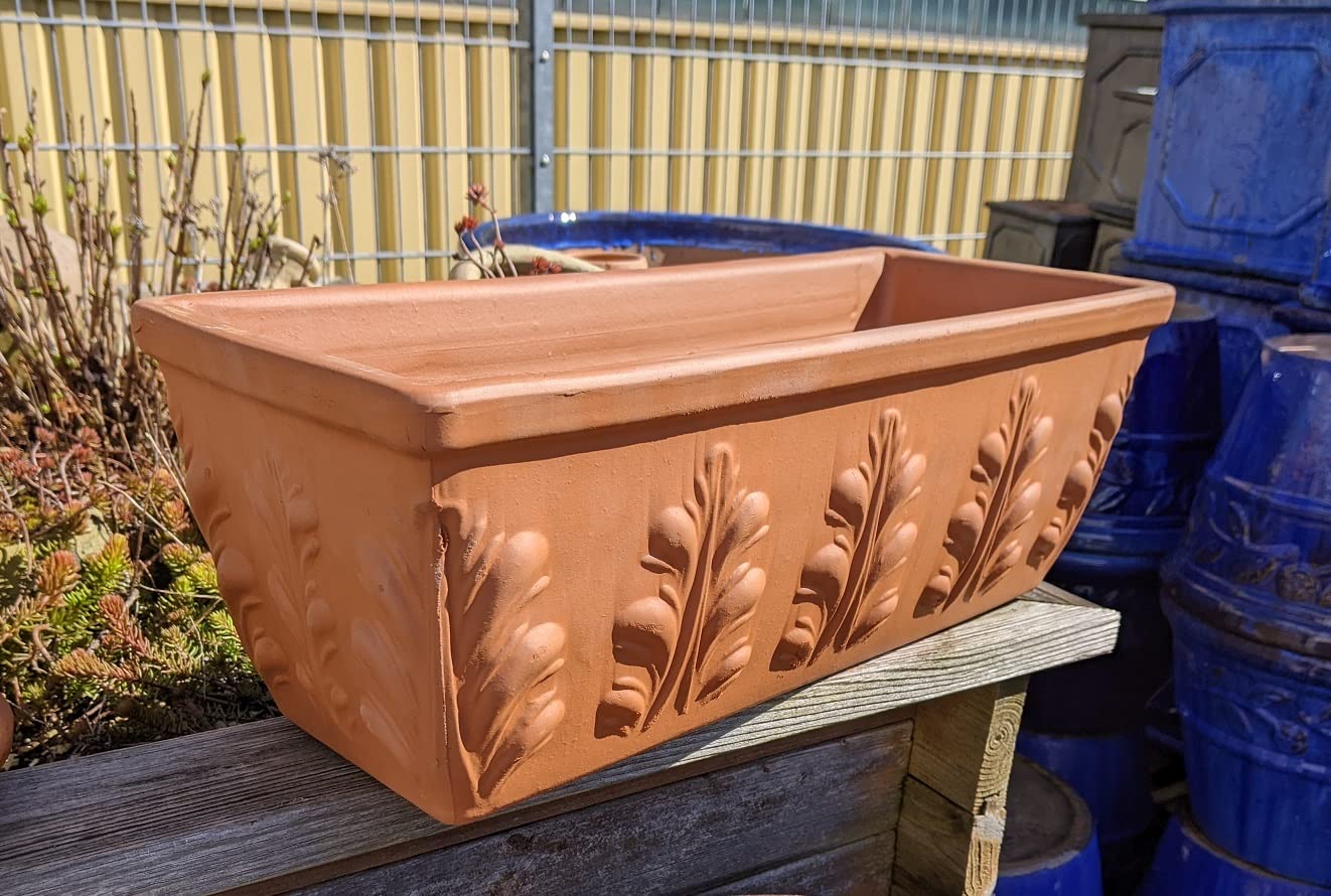 Generisch NEU !! Orig. Italienischer Blumenkasten 52 cm aus Terracotta Balkonkasten Pflanzkasten Blumentopf Pflanzgefäß Terrakotta