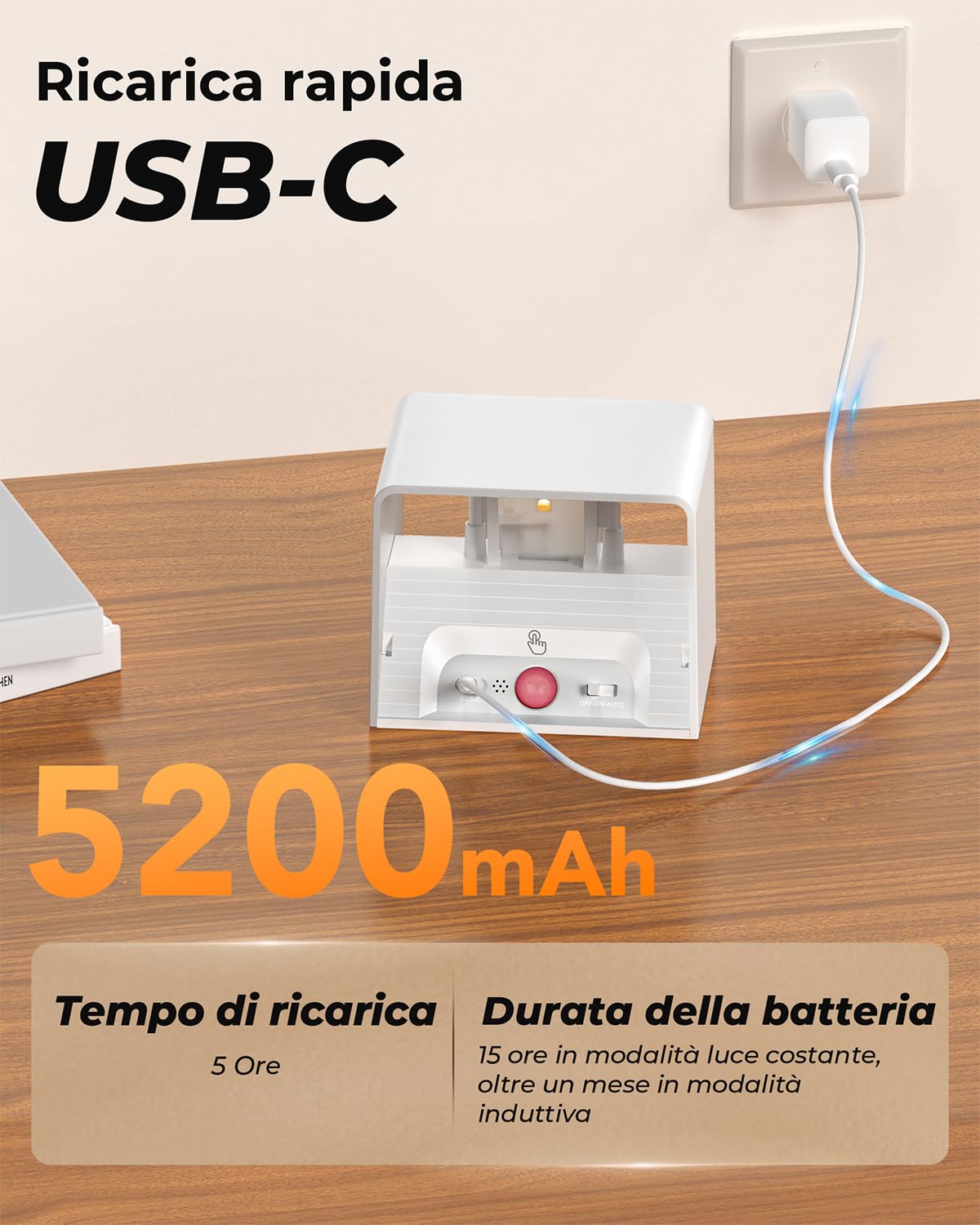 VIWAVE Applique da Parete Interno con Sensore di Movimento e Telecomando,Lampada con 3 Temperature di Colore e Luminosità Regolabile,Ricaricabile Bianco Wireless,Confezione da 4 Applique Led