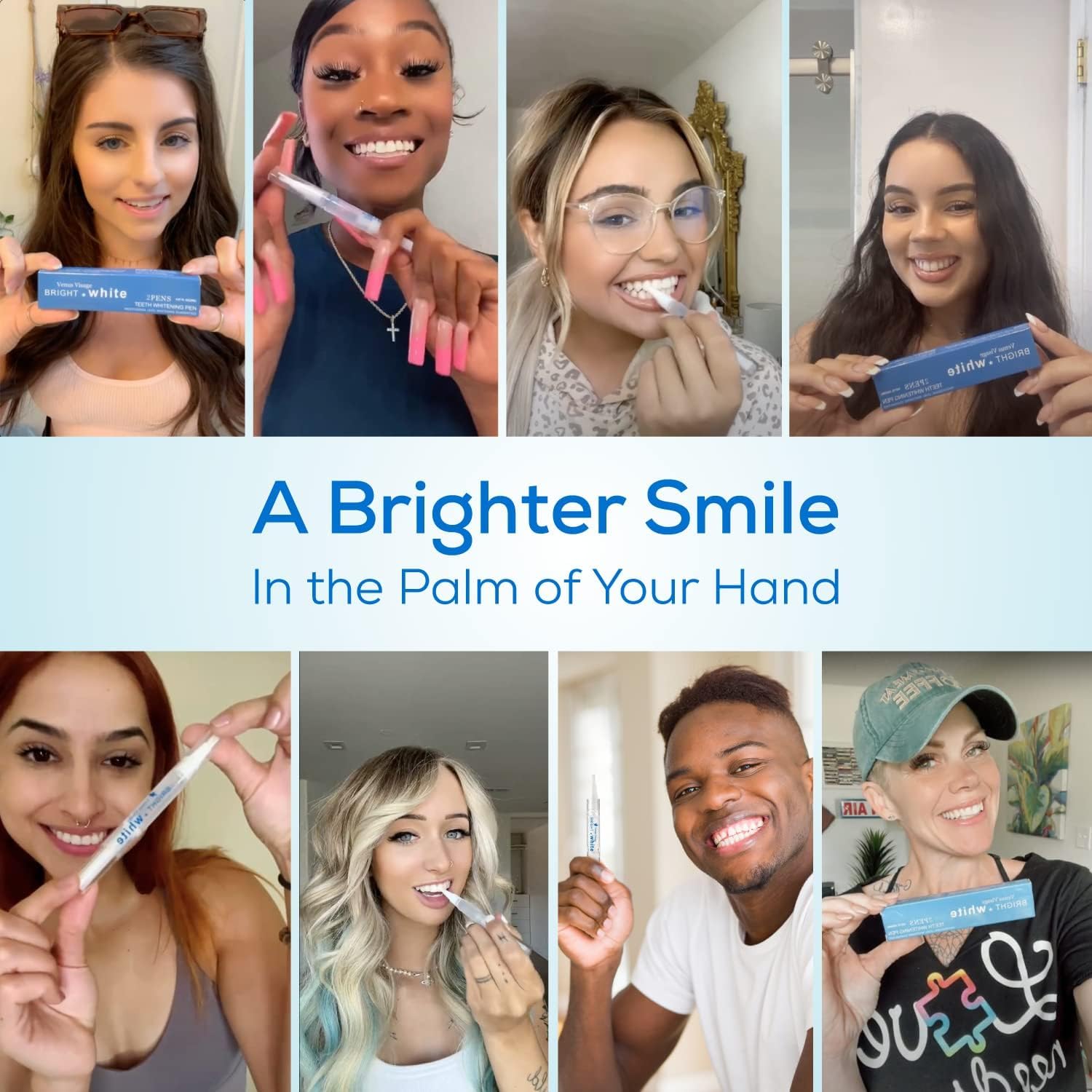Venus Visage Award Winning Teeth Whitening Pen, 20+ Uses - Teeth whitening Gel Professionally formulated - Best Teeth whitening kit Teeth Whitener - Low Sensitivity (Mint) (0.07 Fl Oz (Pack of 4))