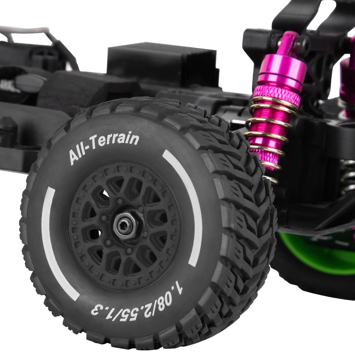 RC Wheels for 1/14 Mini Mojave GROM RC Car,RC Tires Beadlock Wheels Hub Rim Tires Wheels and Plastic Wheel hub Black(4PCS)