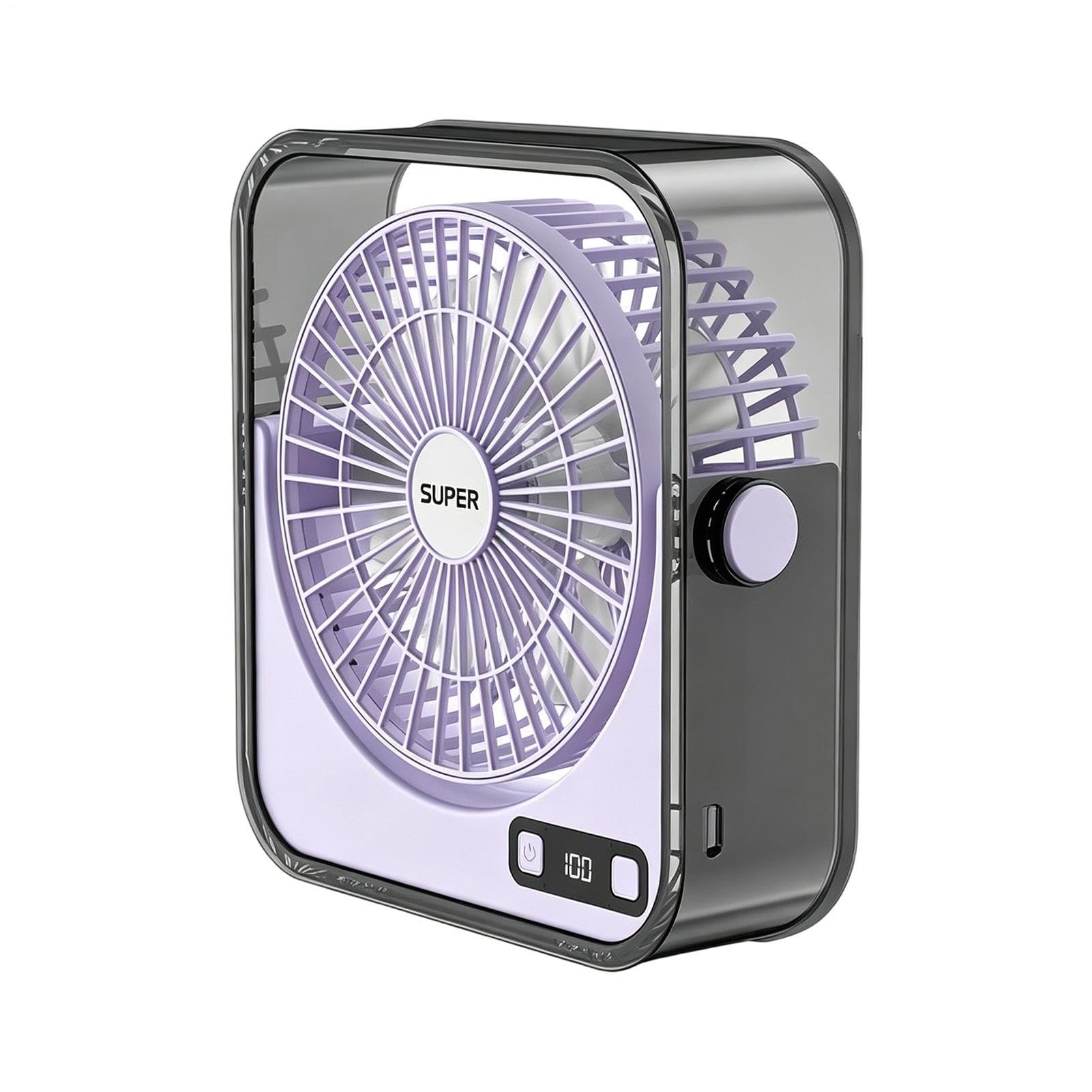 Ventilatore Da Scrivania Per Ufficio Portatile Ricaricabile A Basso Rumore | Silenzioso Mini Ventilatore da Scrivania Per Tavolo Ufficio Camera Da Banco Viaggio Crociera Bagno Campeggio Palestra