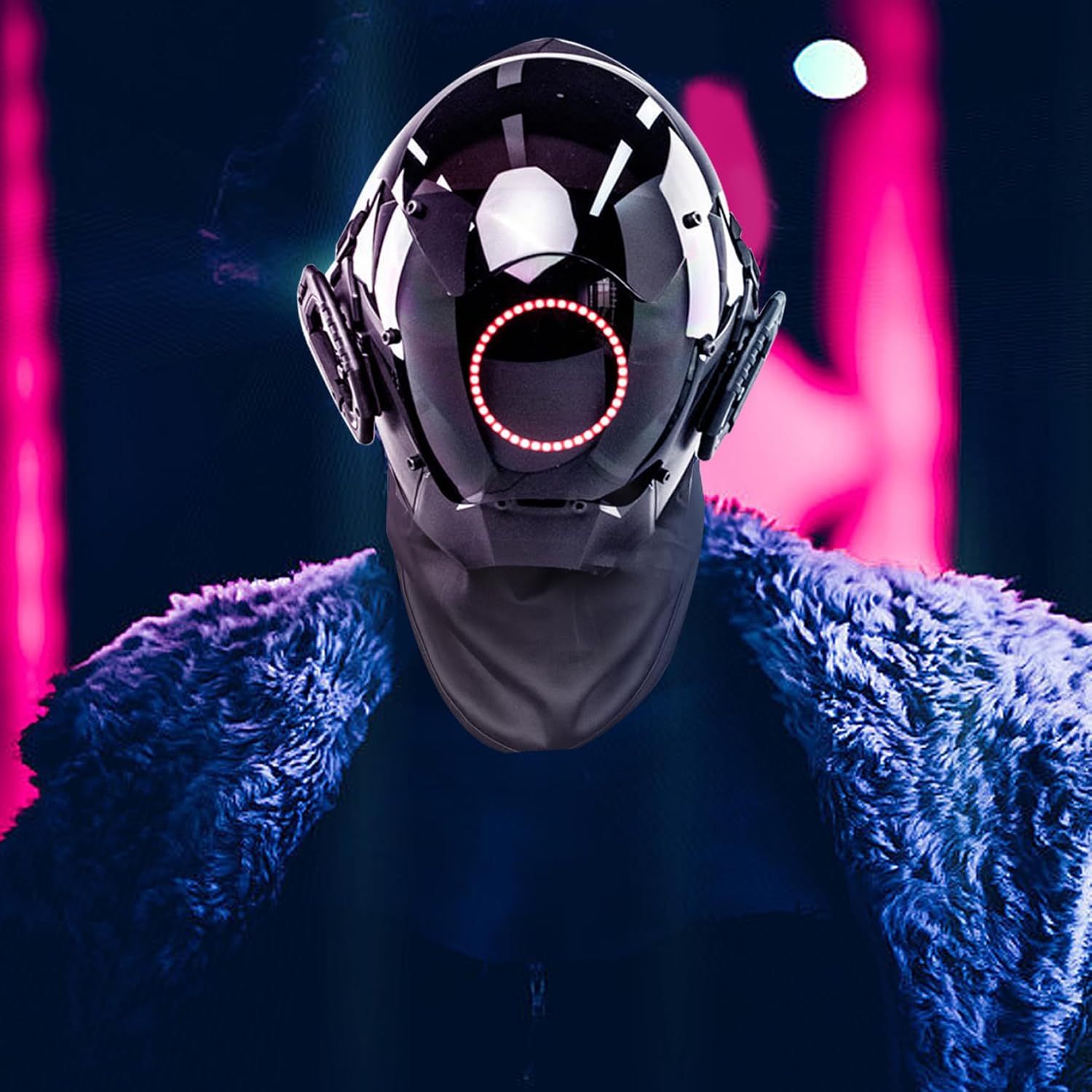 Mask - Round LED Futuristic Helmet for Cosplay