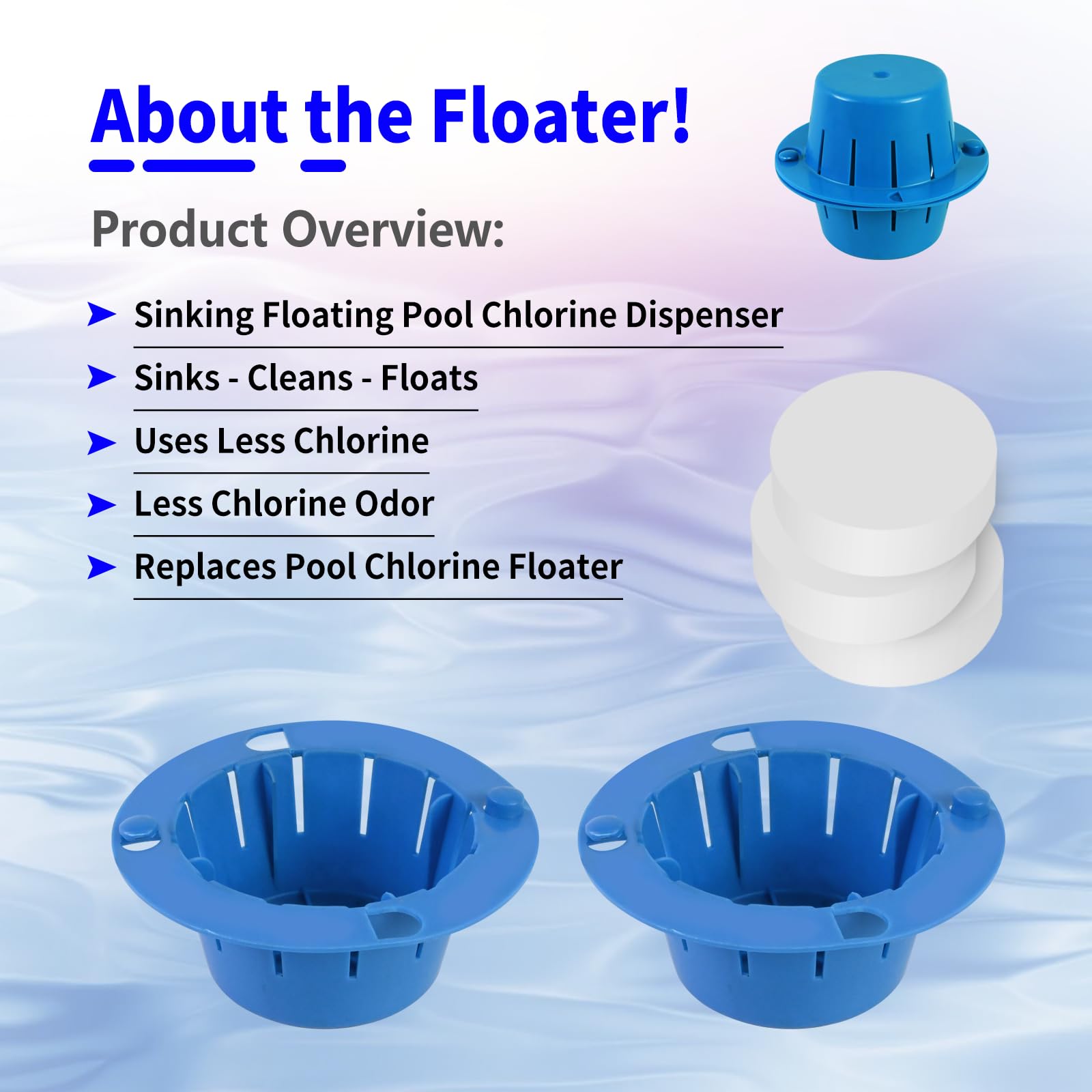 Sinkender schwimmender Pool-Chlorspender, Chlorine Pool Dispenser