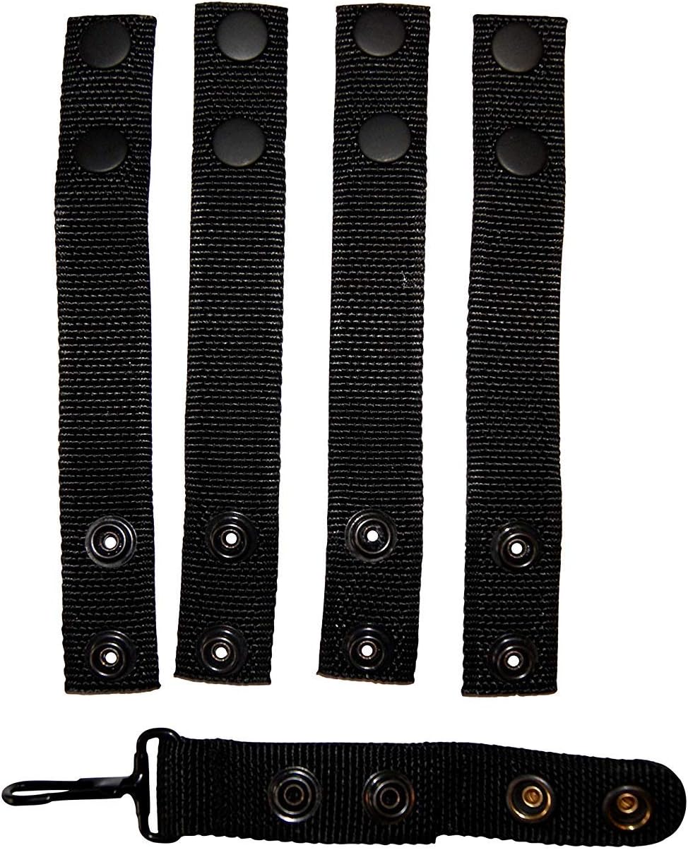 4 Pack Belt Keepers + 1 Keeper With Metal Key Clip For 2-2.25" Duty Belt (1 Pack)