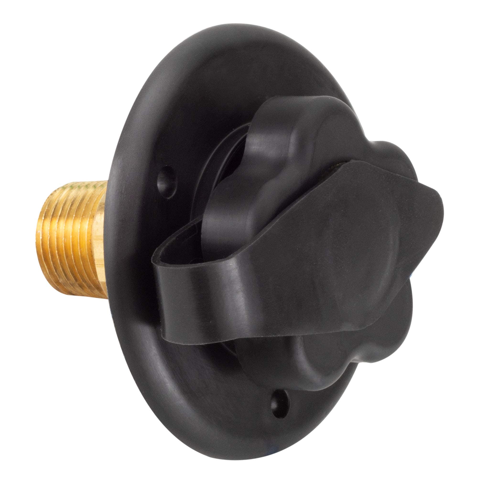 RecPro RV City Water Fill Inlet Black Optional Hose Elbow Flange Brass with Check Valve