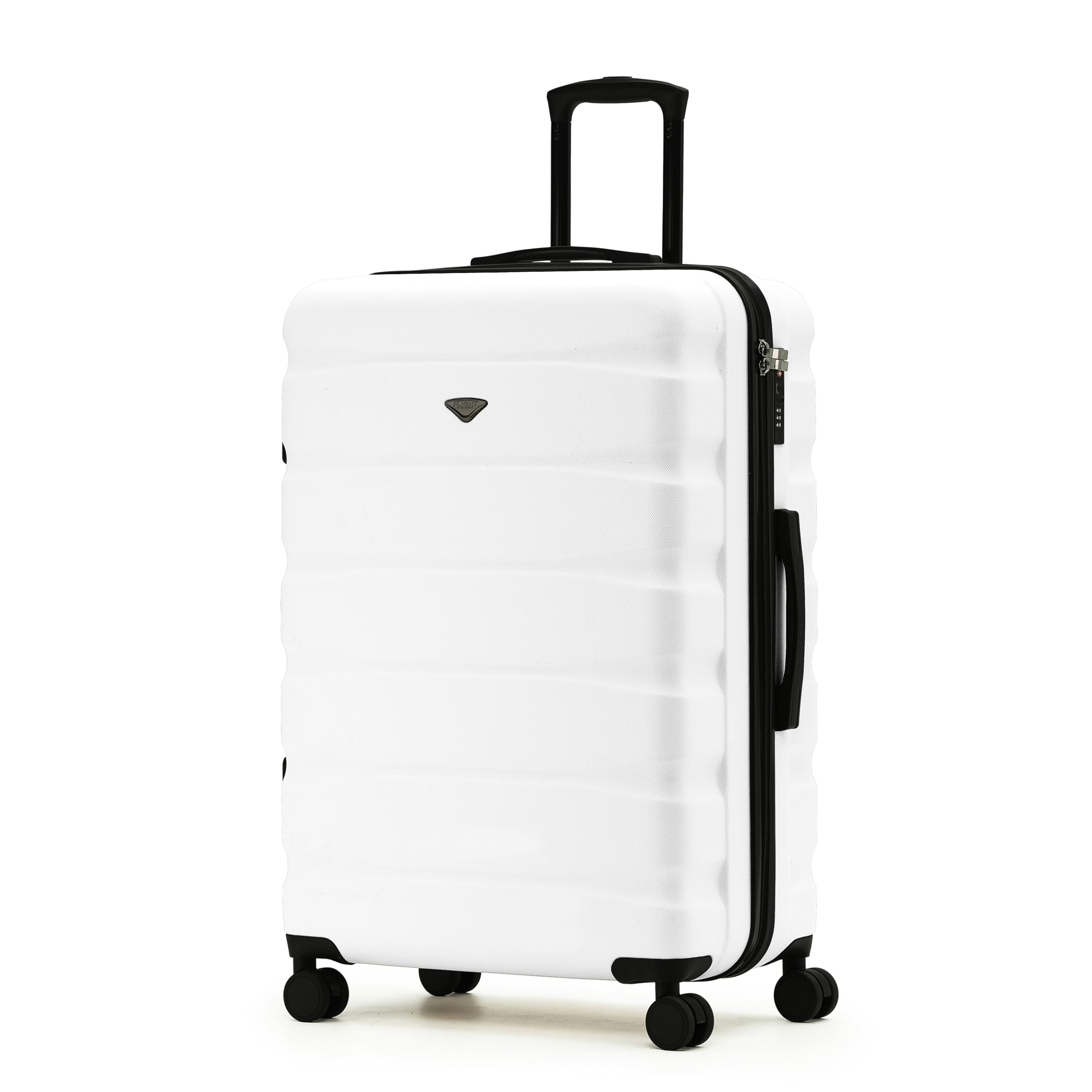 Flight Knight Suitcase Large Checked Luggage TSA Lock Easy Glide Silent Double Spinner Wheels Durable Hardside Lightweight Luggage With All Parts Size Measuring 31x21x12 - Packing Size 28x18x10